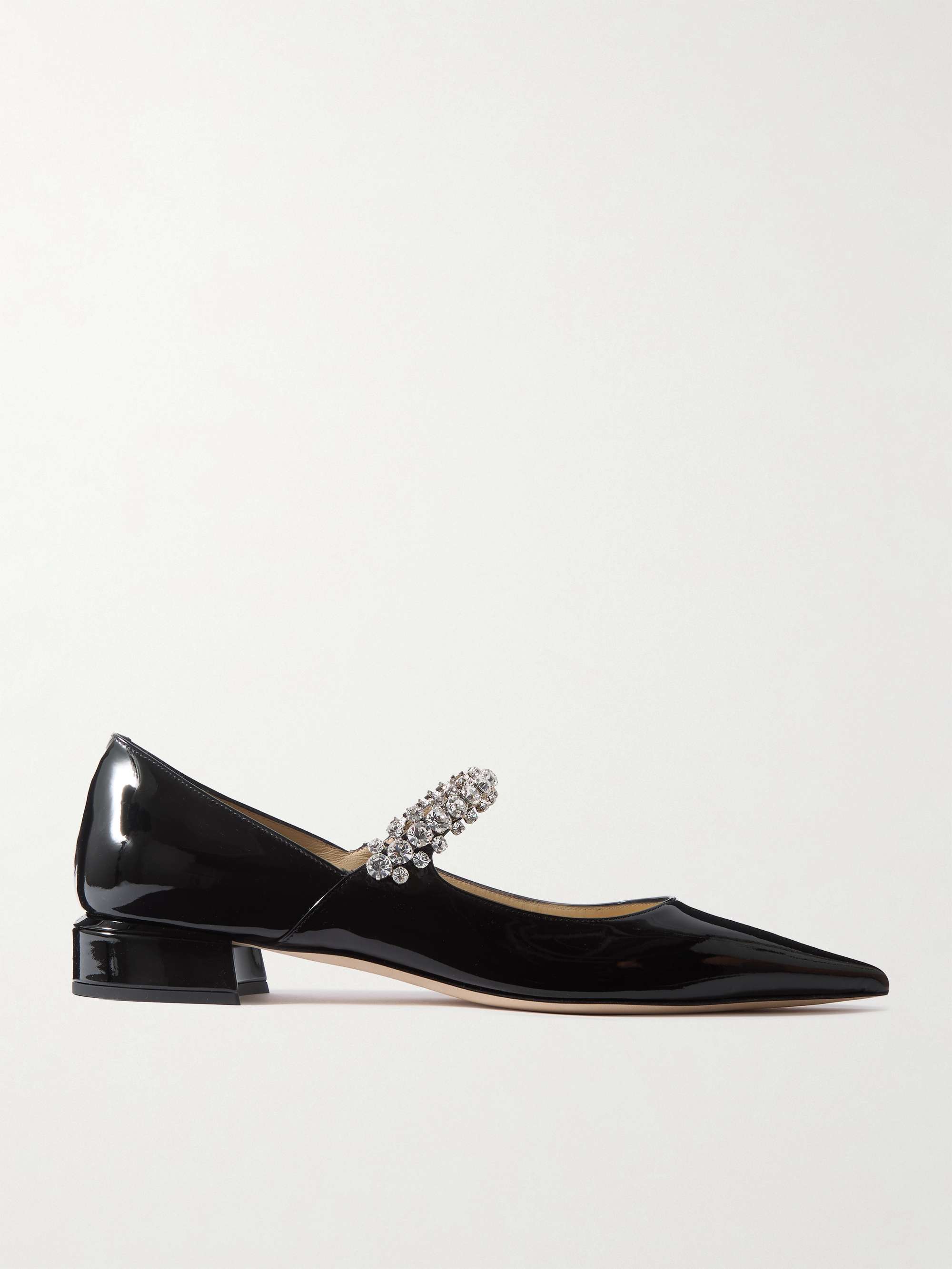 Bing 25 crystal embellished patent leather pumps
