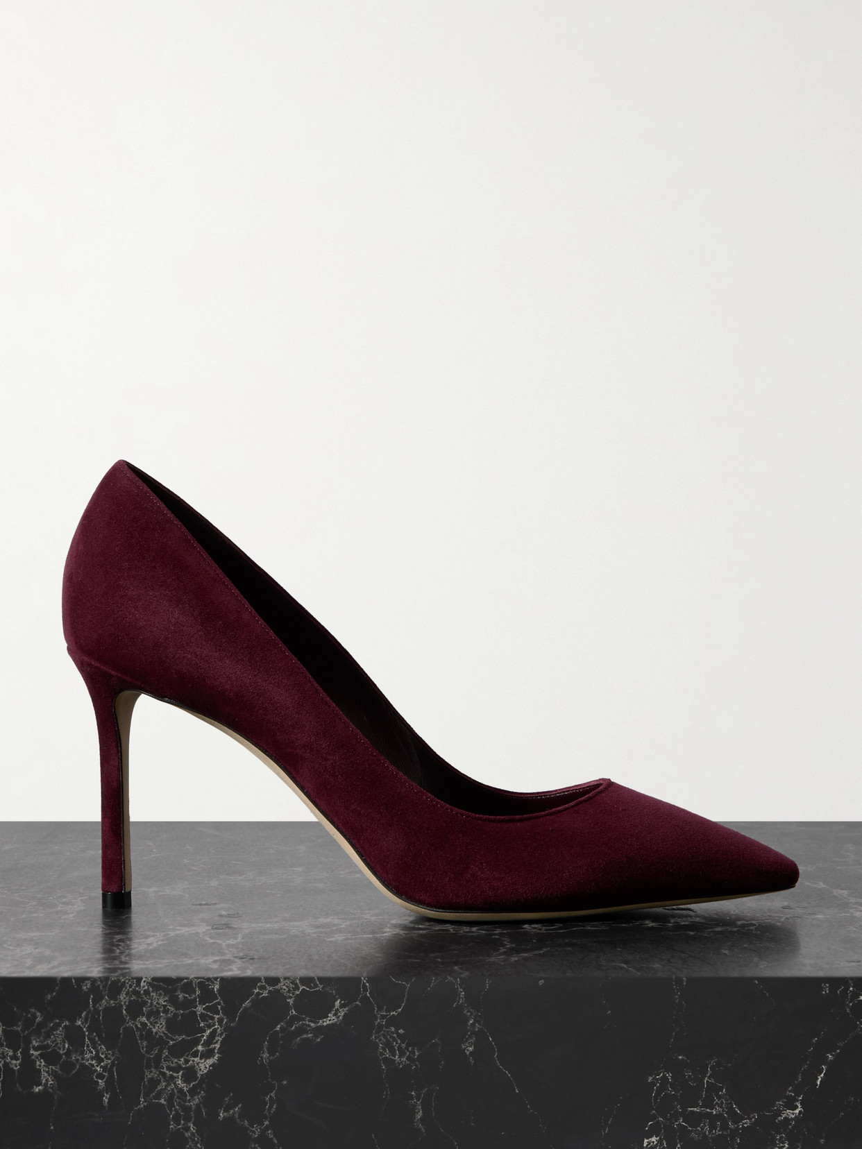 Jimmy Choo - Romy 85 Suede Pumps - Burgundy