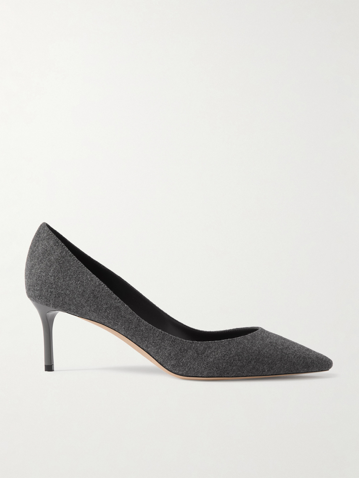 Jimmy Choo - Romy 60 Felt Point-toe Pumps - Gray