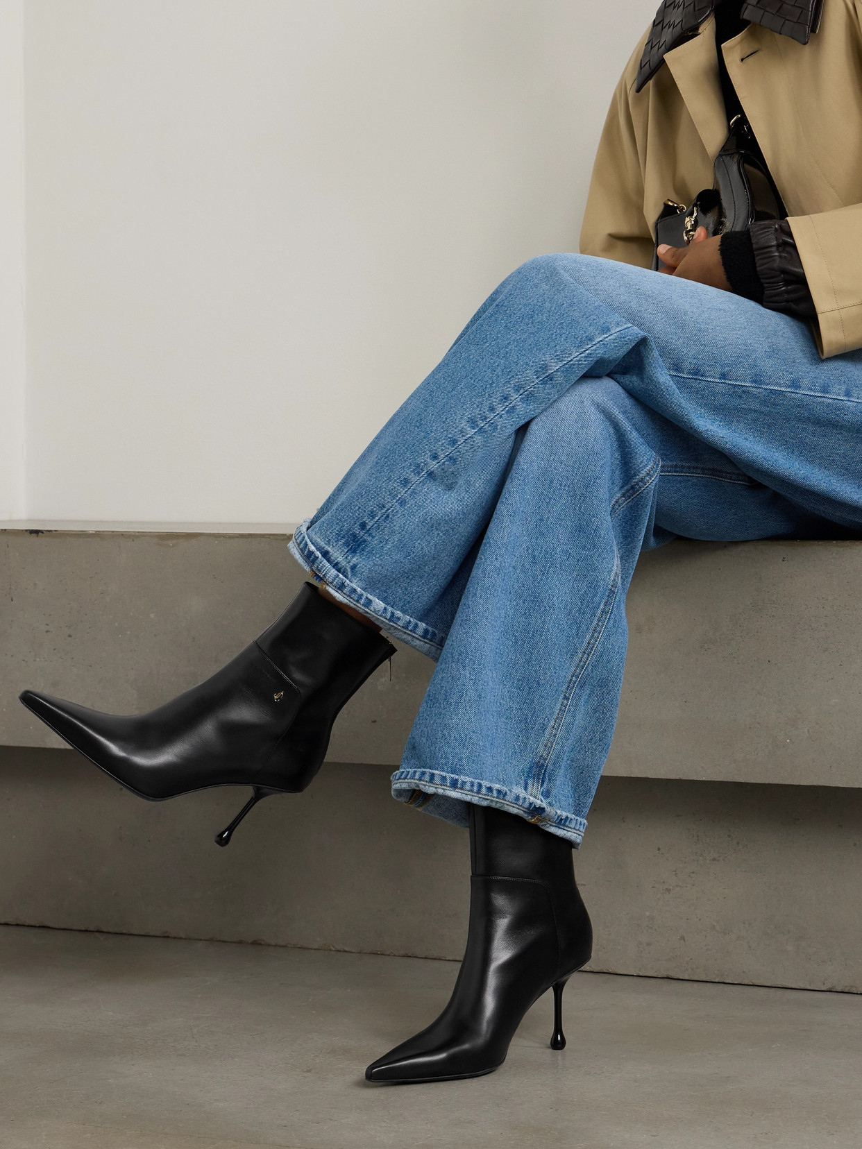 JIMMY CHOO CYCAS 80 LEATHER ANKLE BOOTS