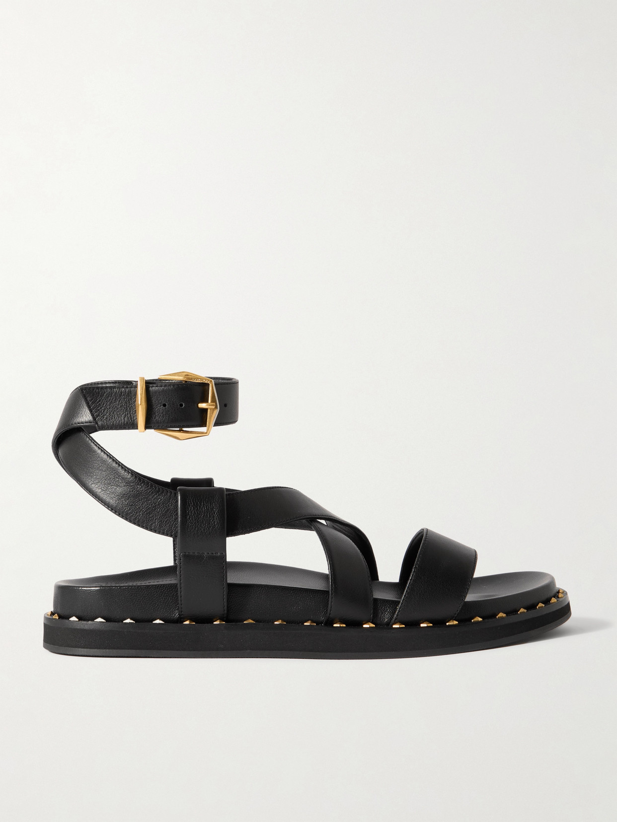 Jimmy Choo Blaise Leather Sandals In Black