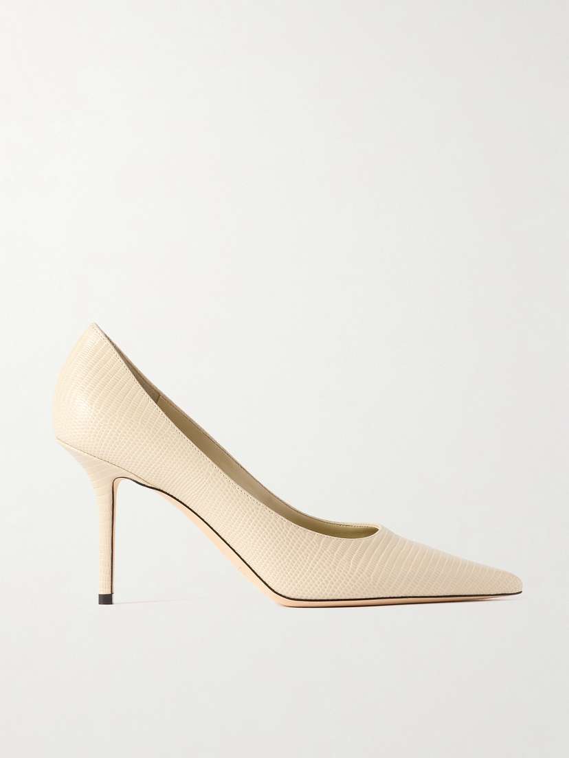 Jimmy Choo Love 85 Lizard-effect Leather Point-toe Pumps