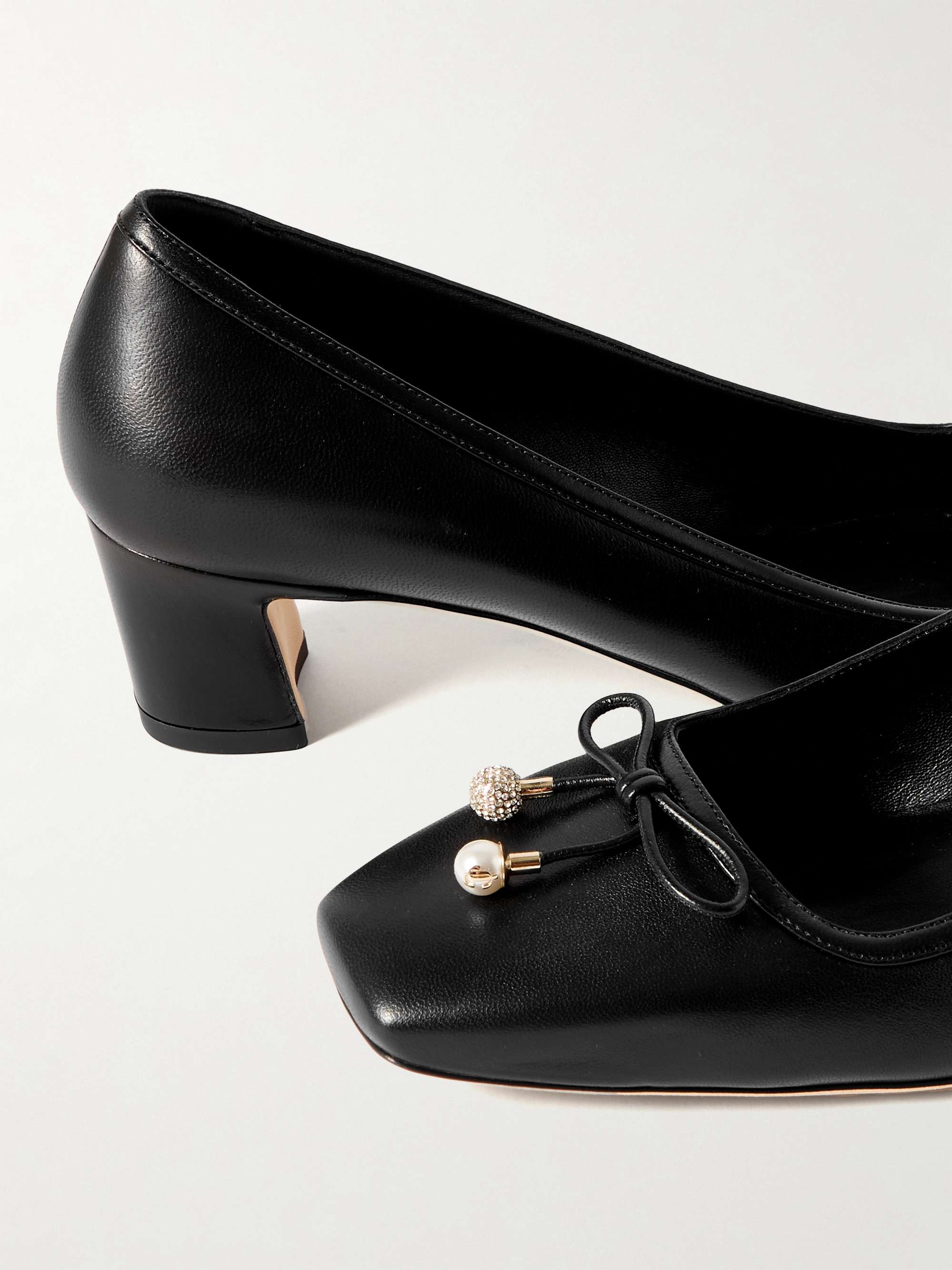 JIMMY CHOO Elme 45 embellished leather pumps | NET-A-PORTER JIMMY CHOO Elme 45 embellished leather pumps | NET-A-PORTER
