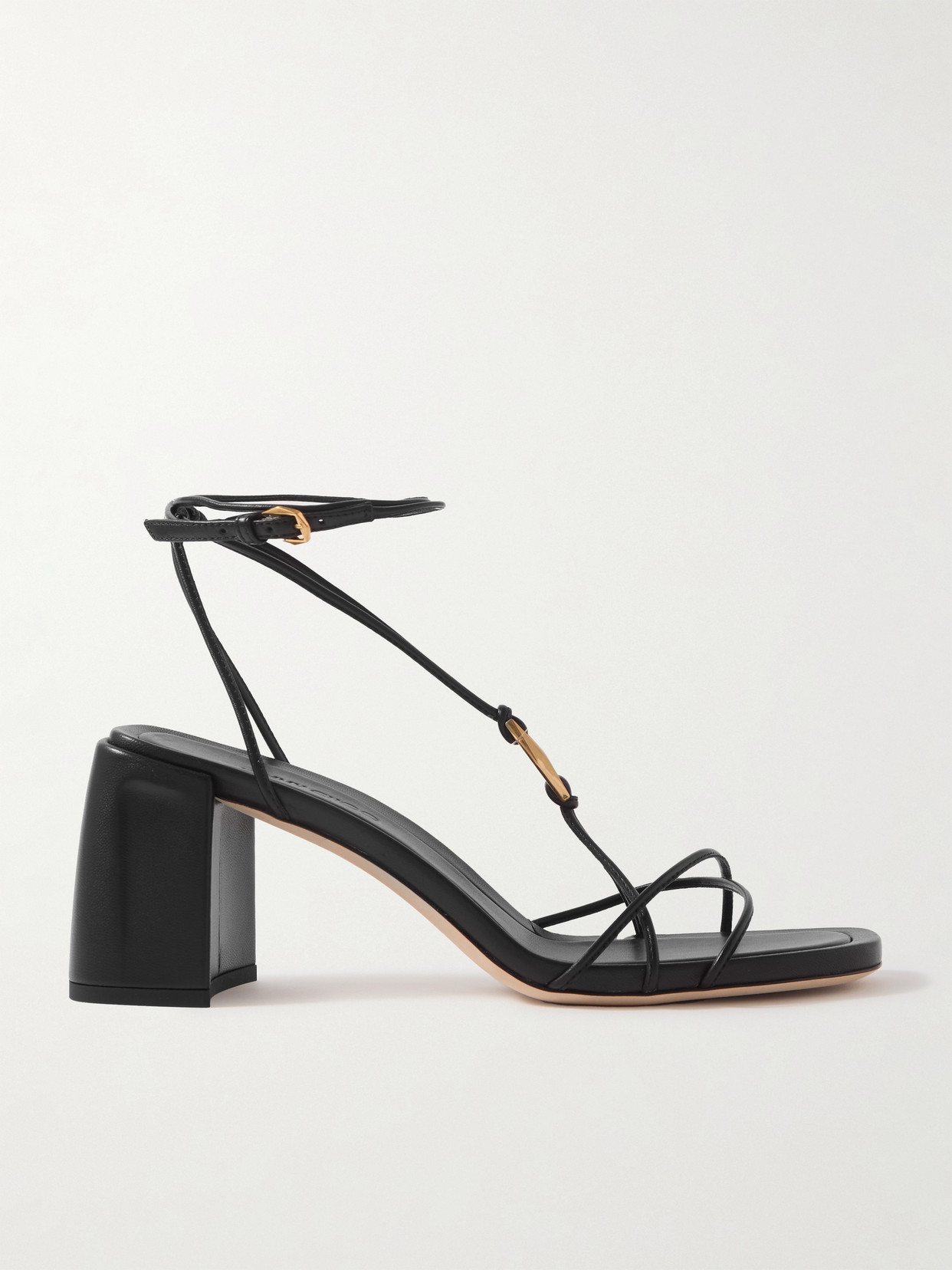JIMMY CHOO ONYXIA 70 EMBELLISHED LEATHER SANDALS