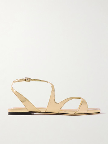 JIMMY CHOO Ayla metallic leather sandals