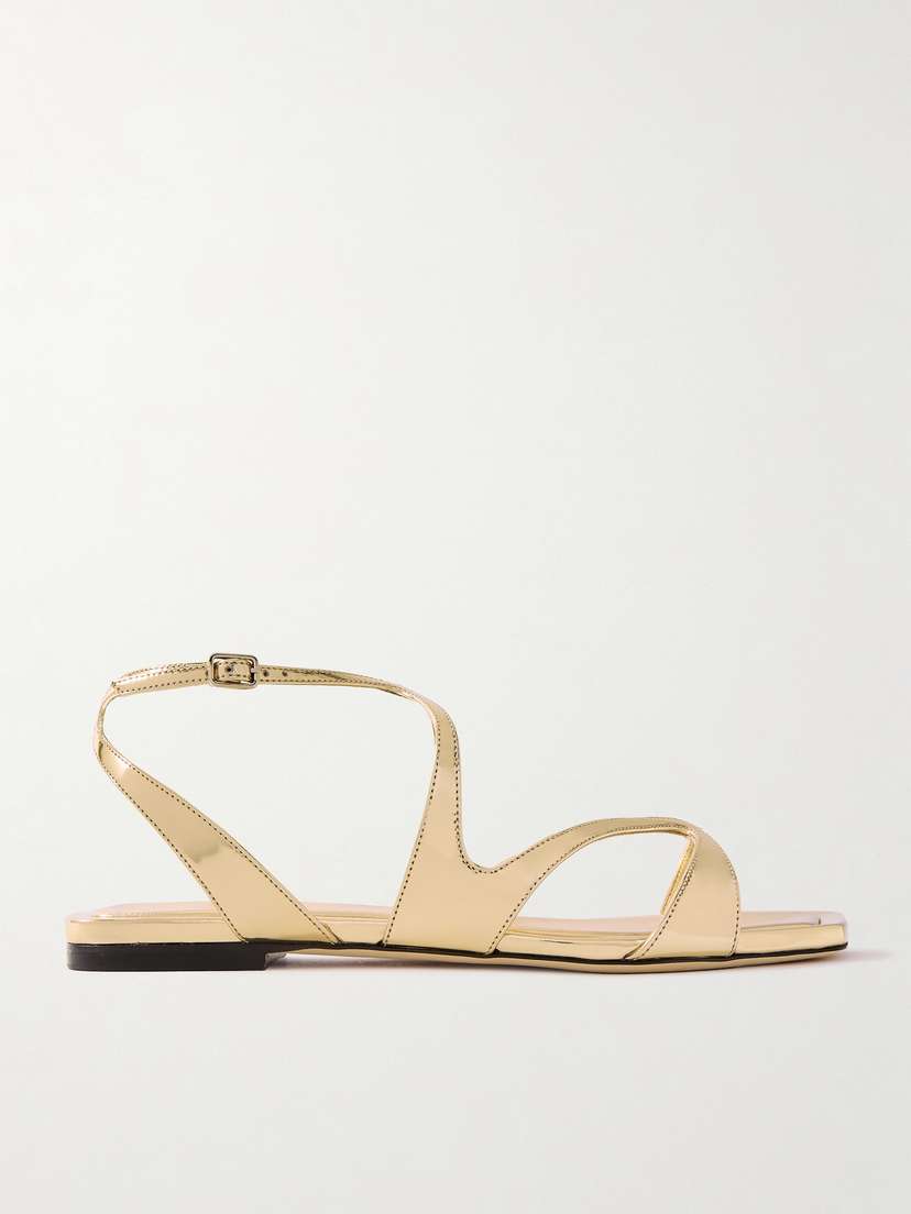 Jimmy Choo Ayla Metallic Leather Sandals