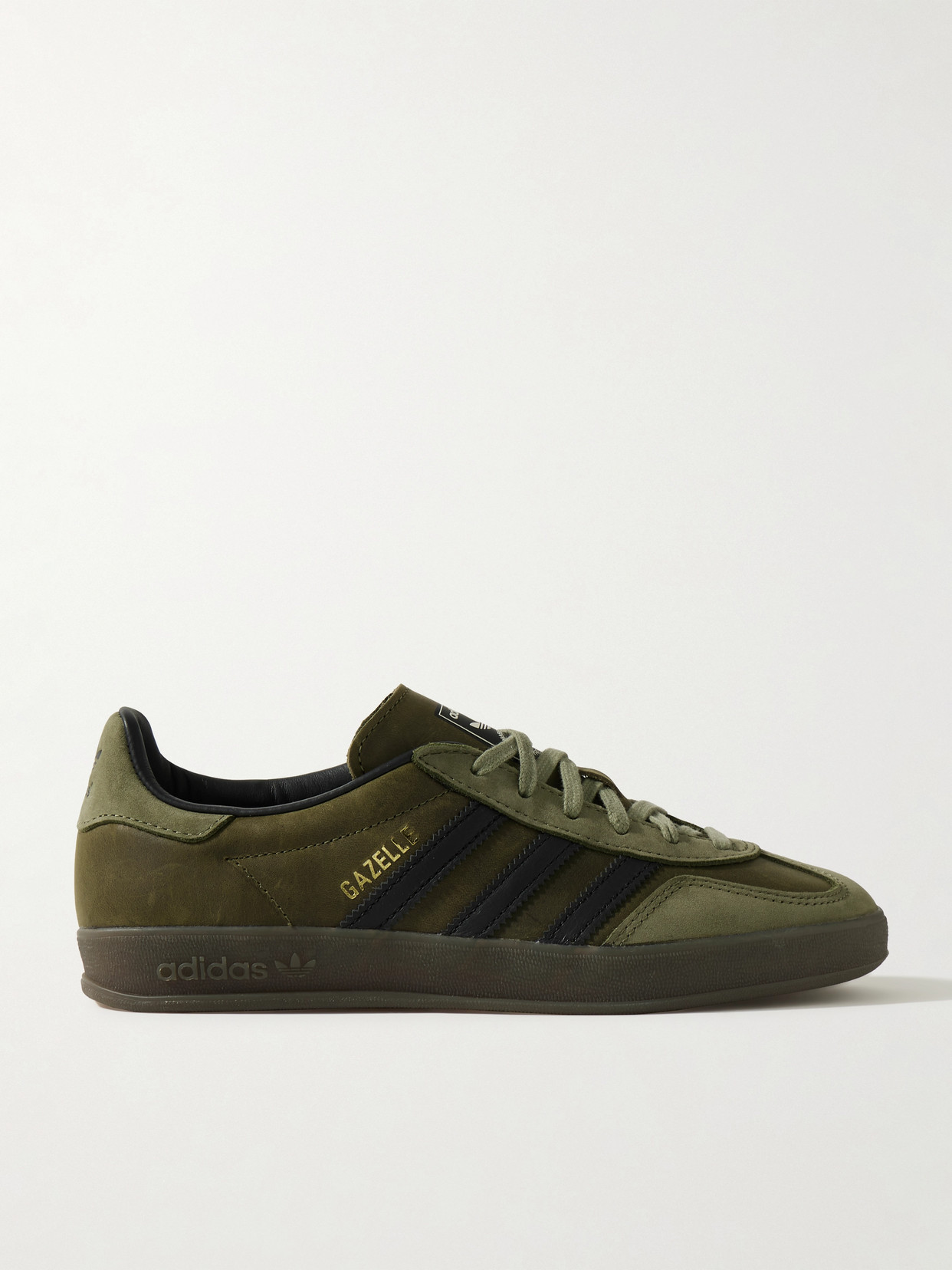 adidas Originals - Gazelle Indoor Leather-trimmed Suede Sneakers - Green