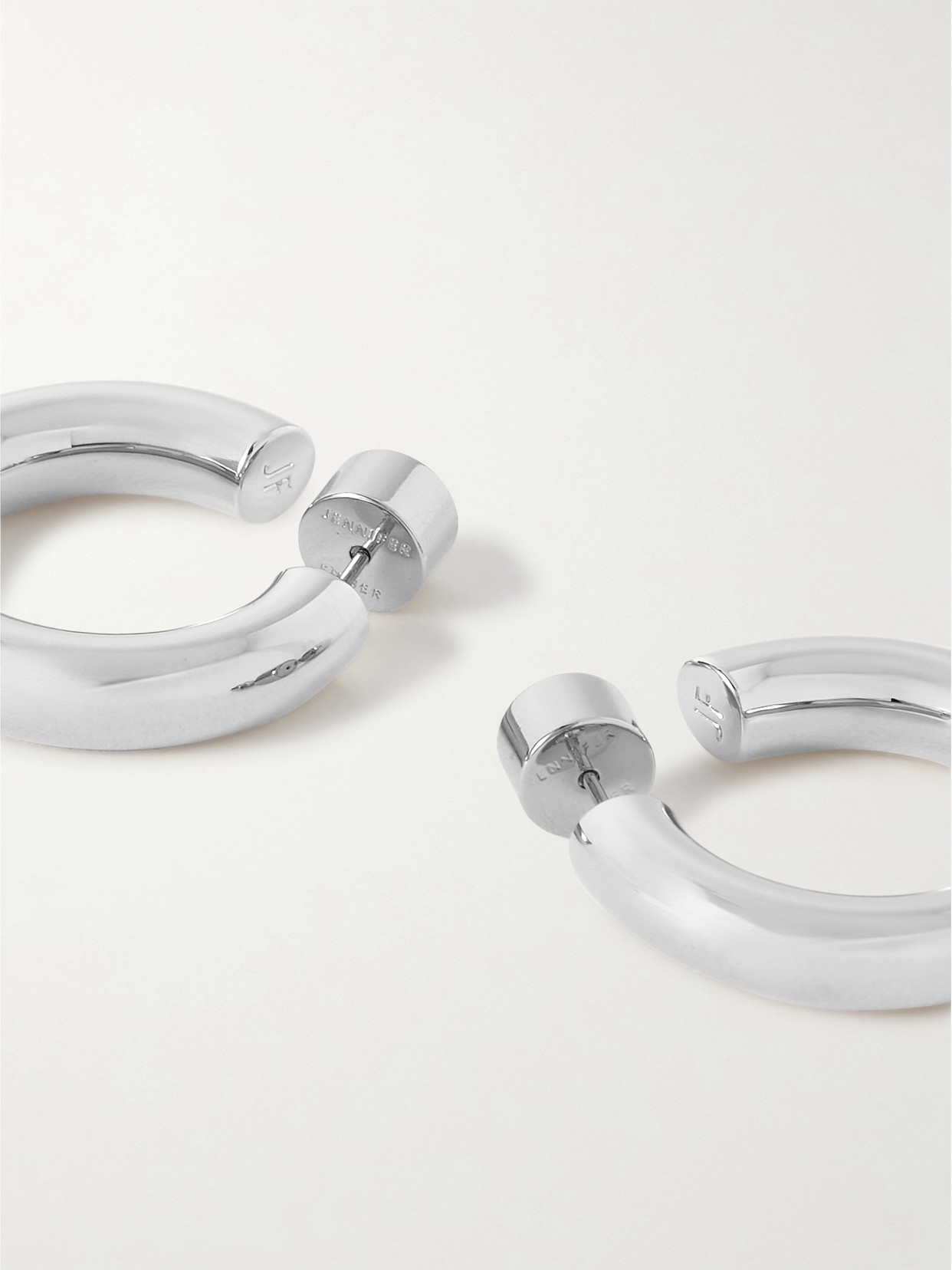 Shop Jennifer Fisher Natasha Huggies Silver-tone Hoop Earrings