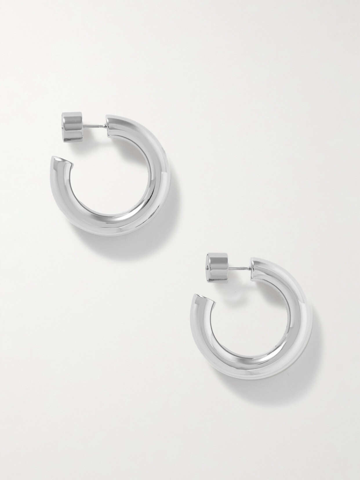 Jennifer Fisher Natasha Huggies Silver-tone Hoop Earrings In White