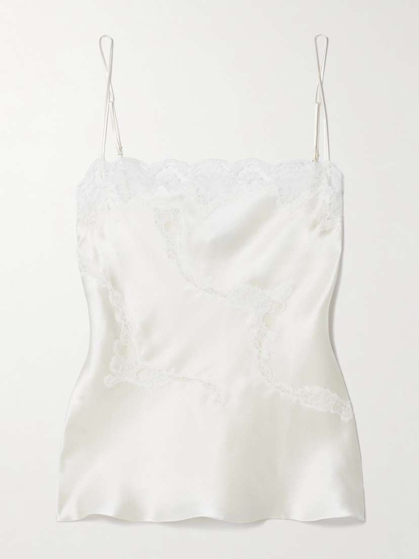 Carine Gilson Lace-trimmed Silk-satin Camisole - x large