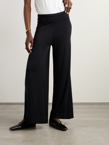 TOTEME Silk and cashmere-blend wide-leg pants