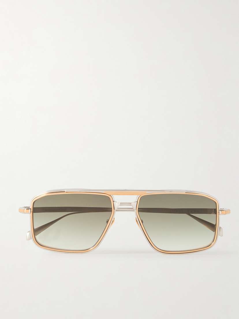 Jacques Marie Mage Earl Aviator-style Two-tone Titanium Sunglasses
