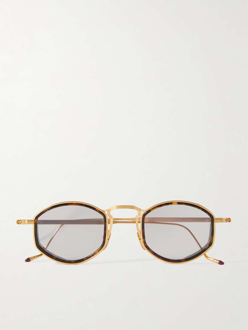 Jacques Marie Mage Aragon Round-frame -tone Titanium And Tortoiseshell Acetate Sunglasses - One size