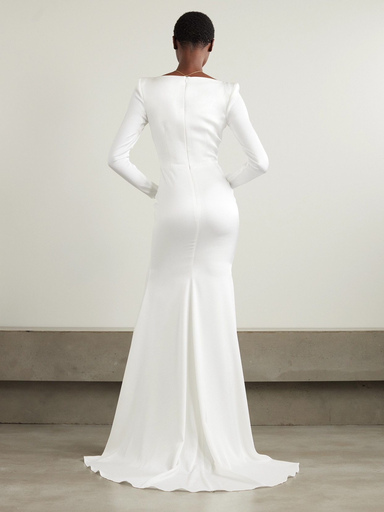 Alex Perry Satin-crepe Gown In White