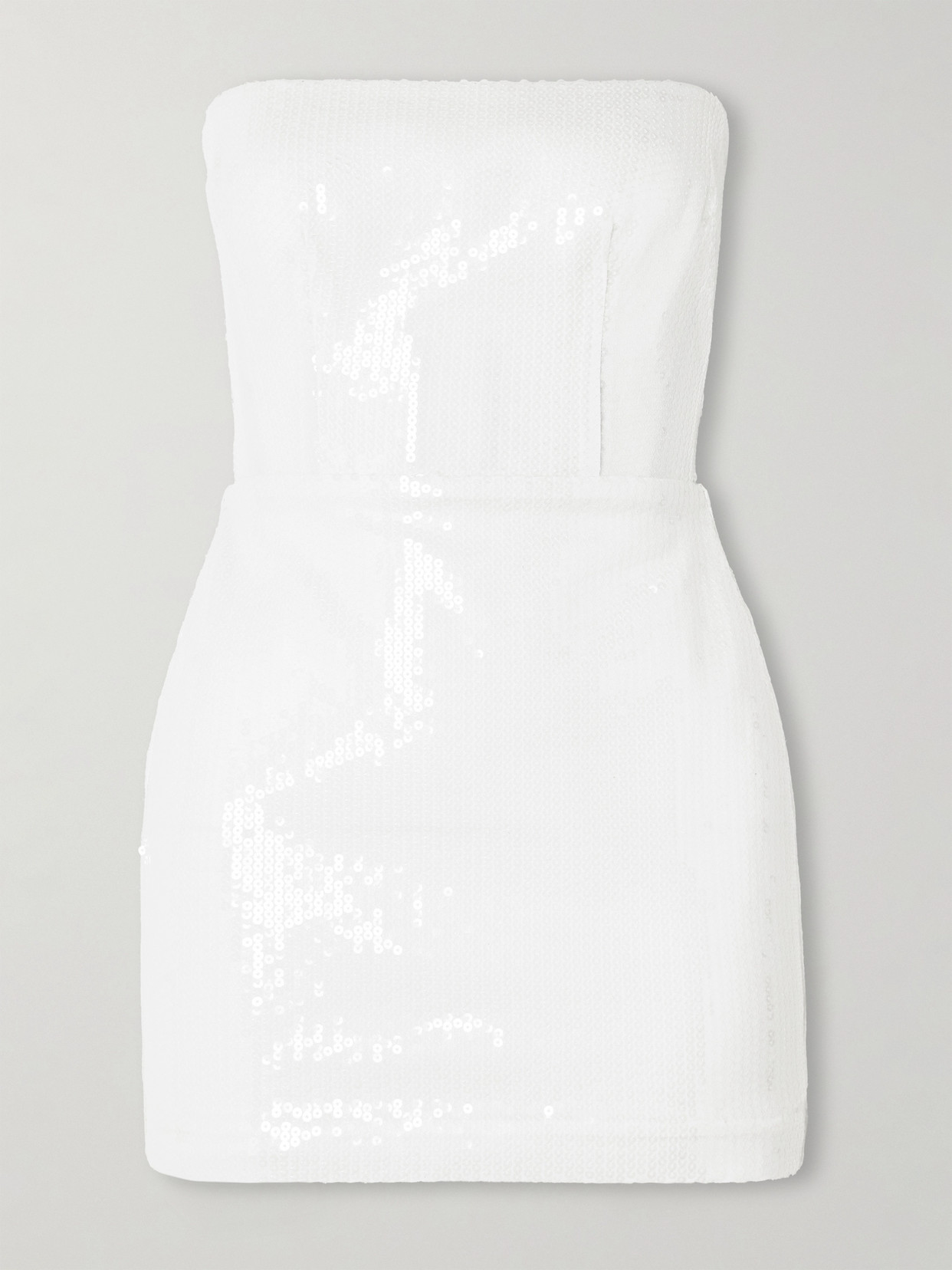 Alex Perry Strapless Sequined Tulle Mini Dress In White