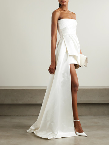 Alex Perry Blair asymmetric draped satin gown