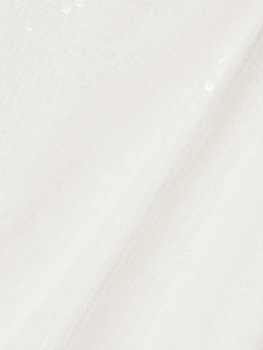 strapless sequined crepe midi dress