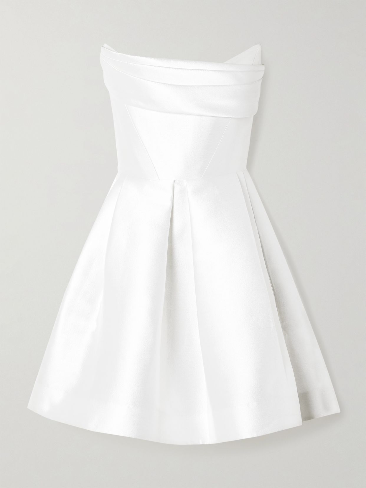 Alex Perry Strapless draped sateen mini dress