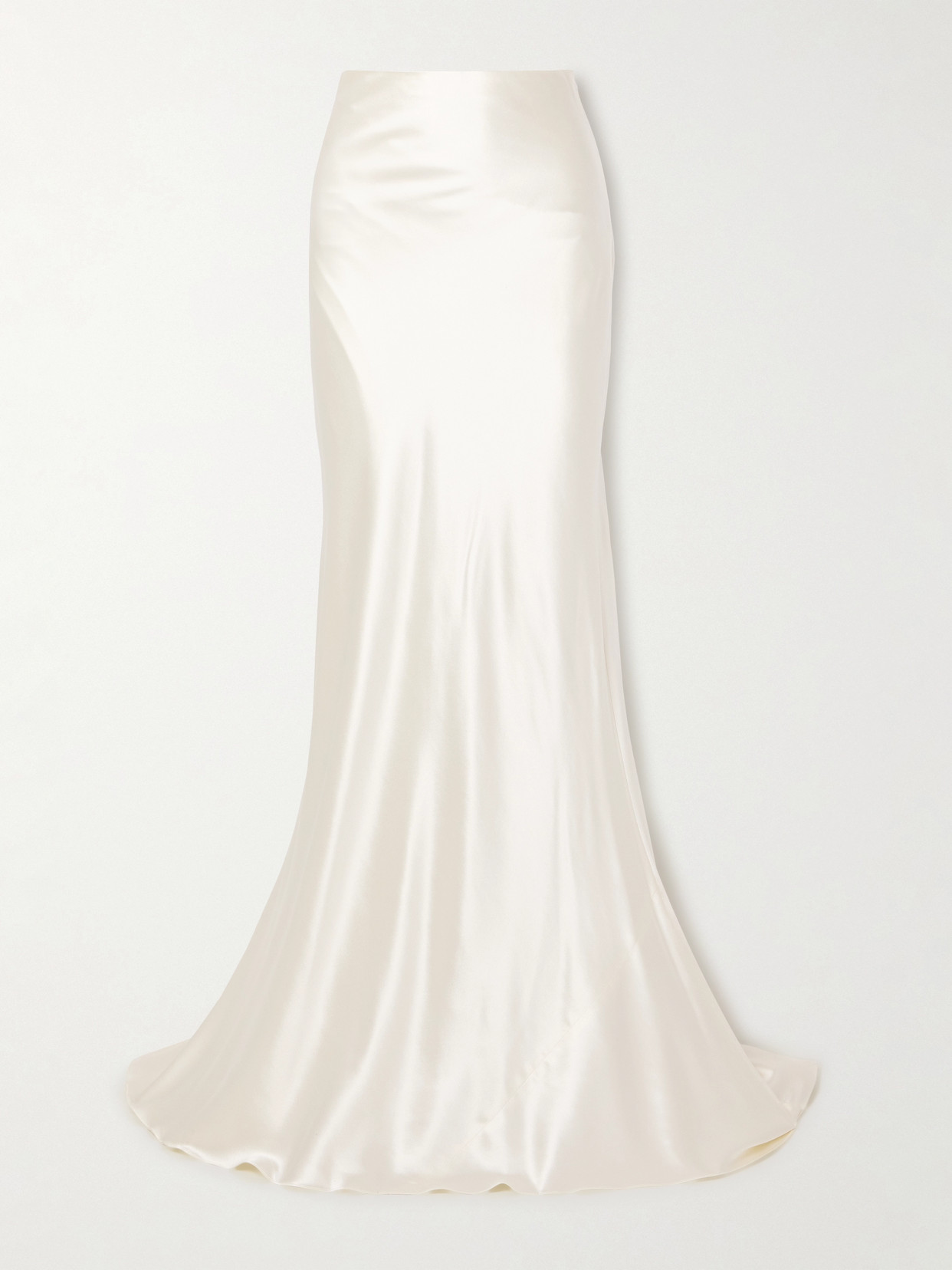 DANIELLE FRANKEL DREE WOOL AND SILK-BLEND CHARMEUSE MAXI SKIRT