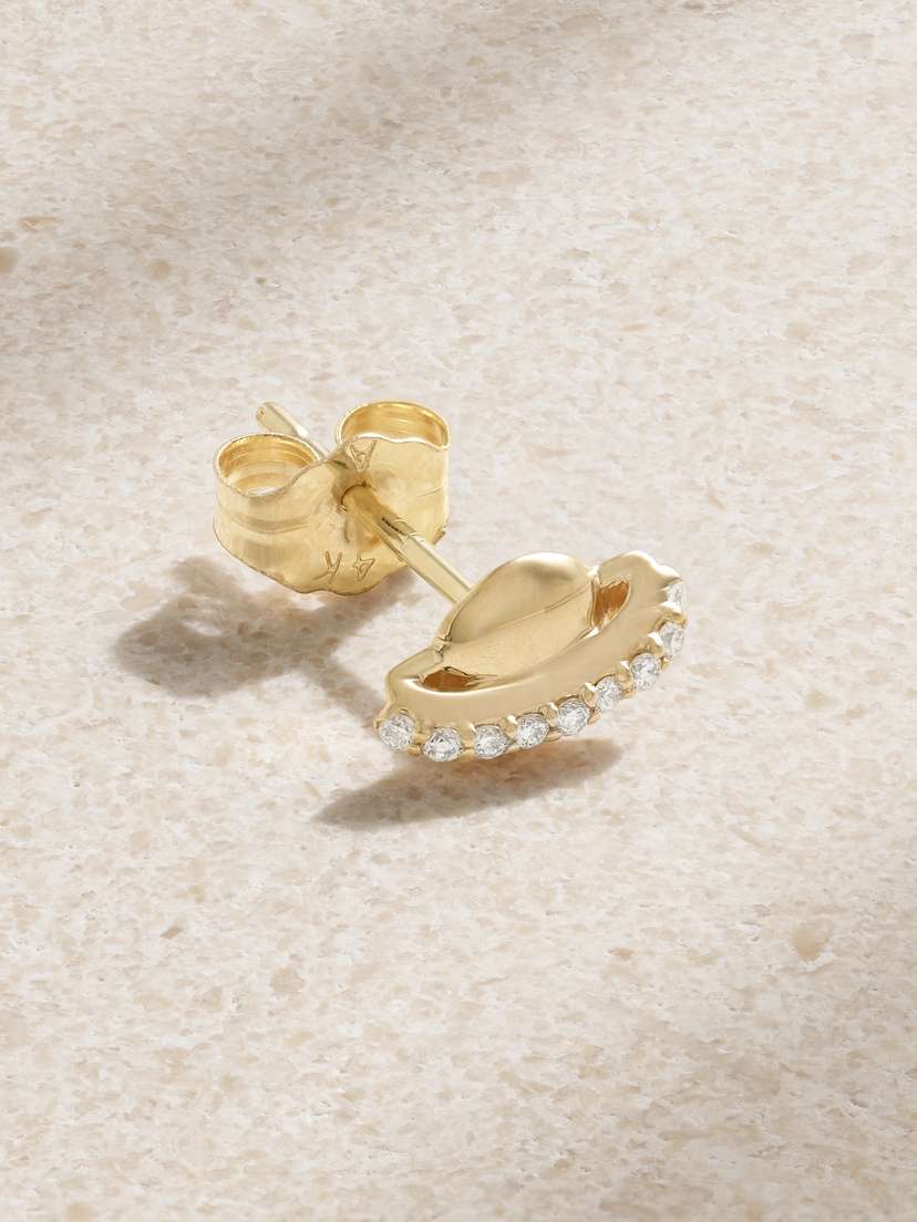 Alison Lou Planet 14-karat Gold Diamond Single Earring