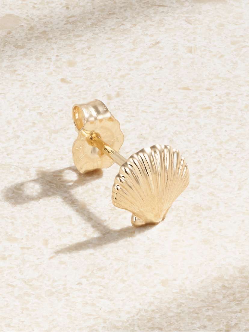Alison Lou Seashell 14-karat Gold Earring