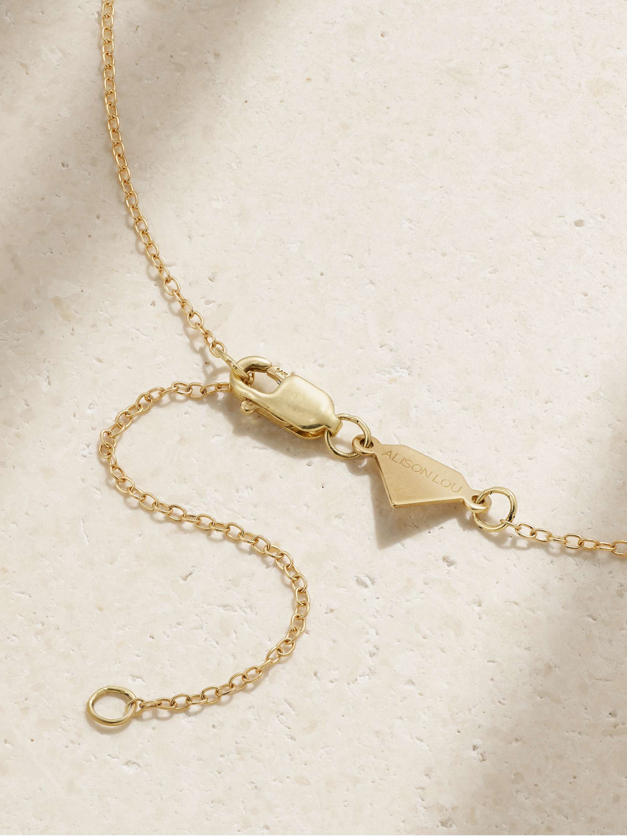 ALISON LOU Mama 14-karat gold diamond necklace