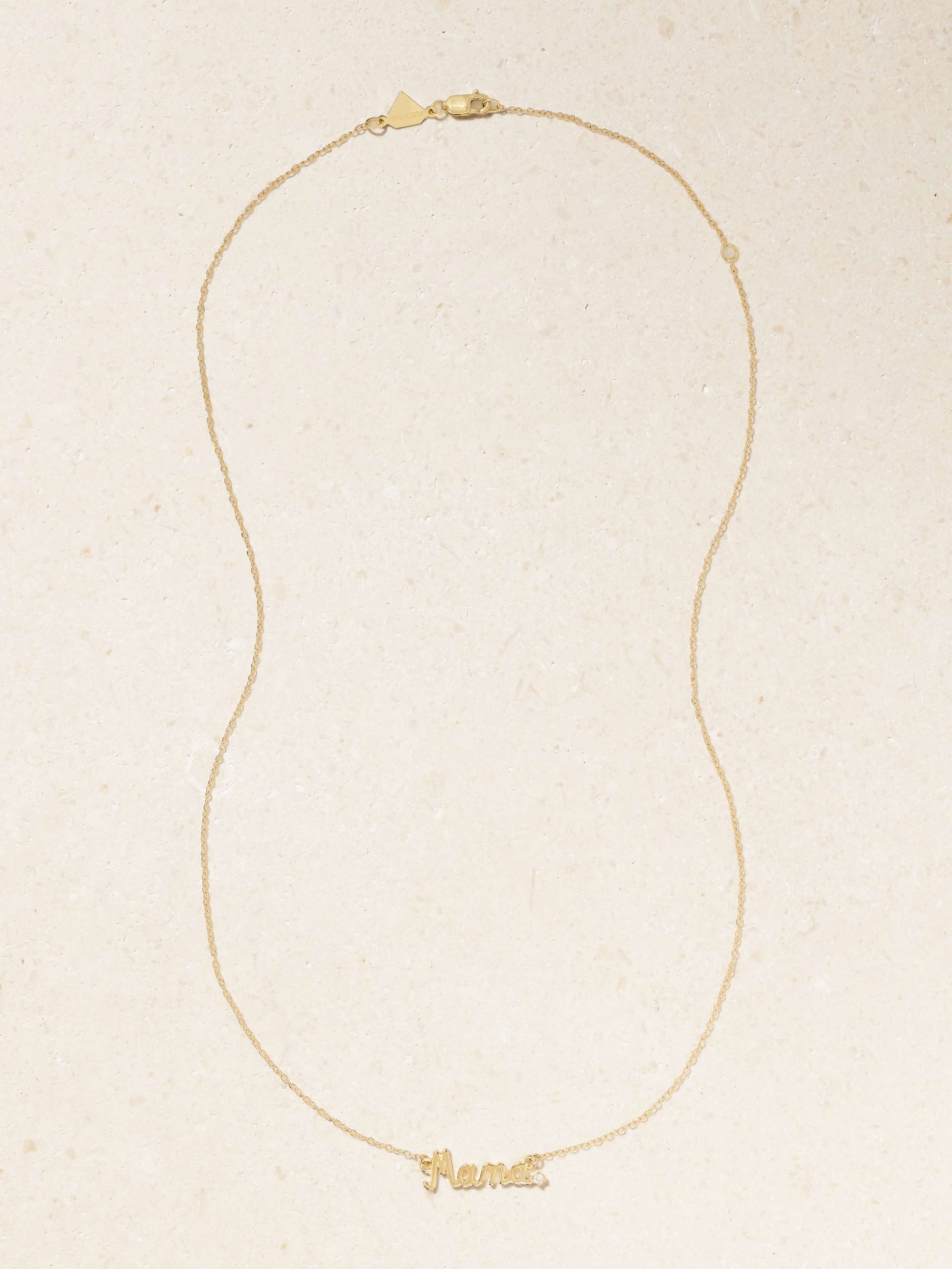 ALISON LOU Mama 14-karat gold diamond necklace