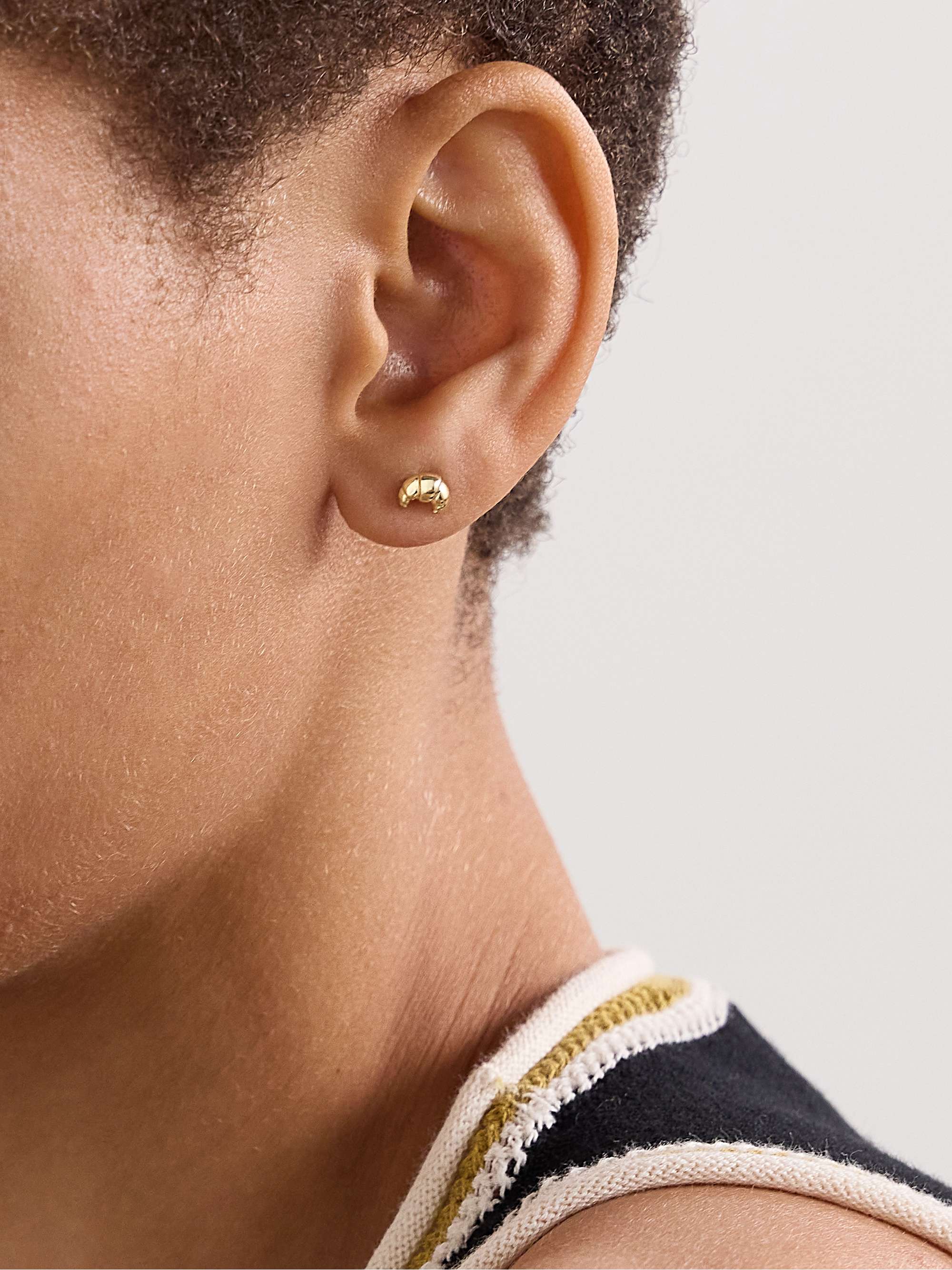 ALISON LOU Croissant 14-karat gold earring