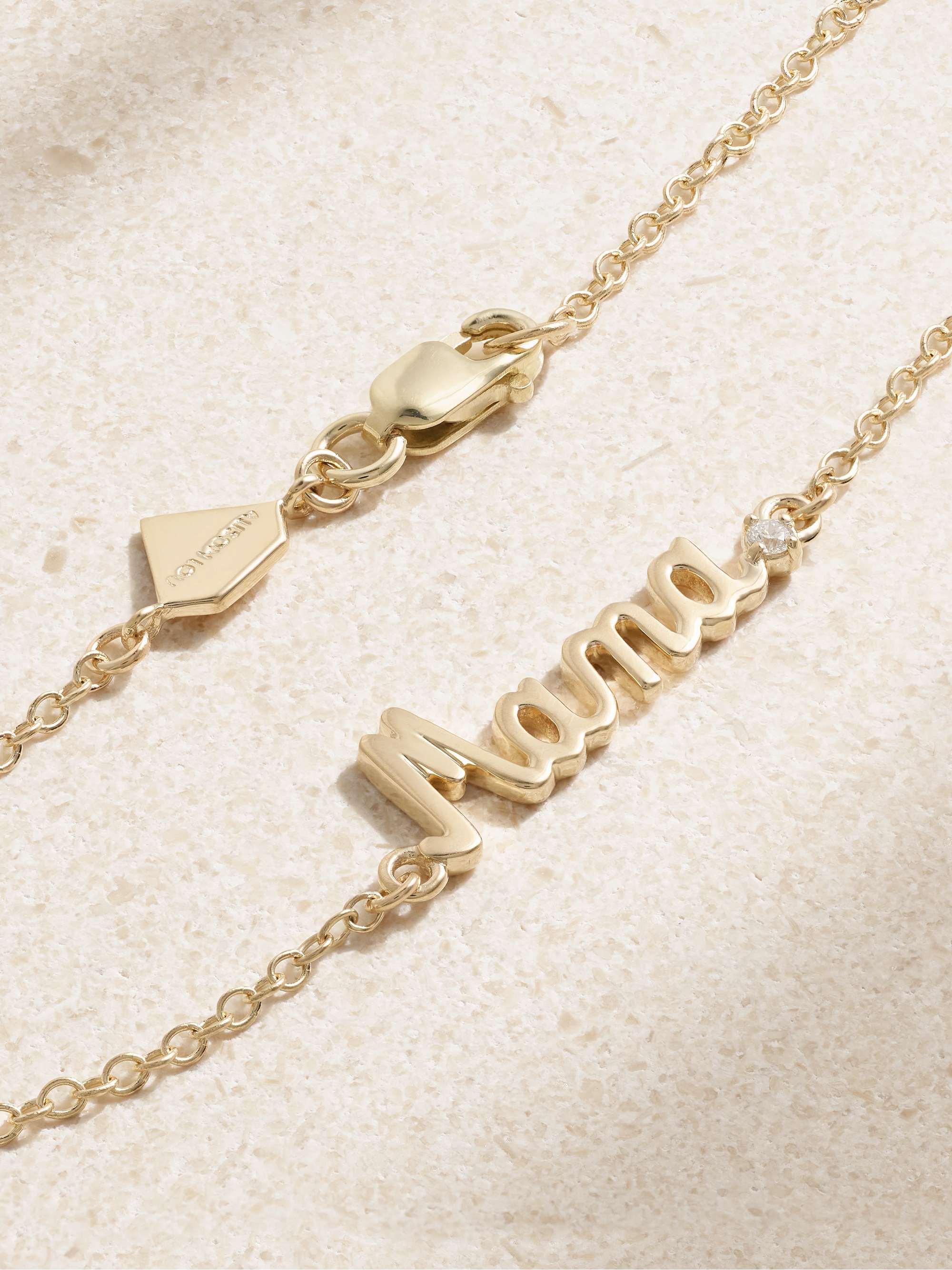 ALISON LOU Mama 14-karat gold diamond bracelet