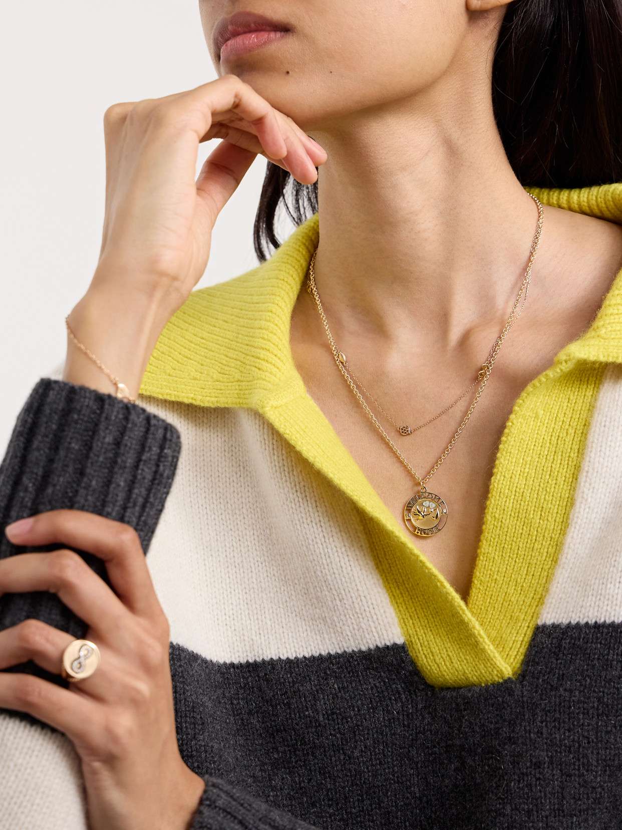 Alison Lou Mini Pasta By The Yard 14-karat Gold Necklace In Gold