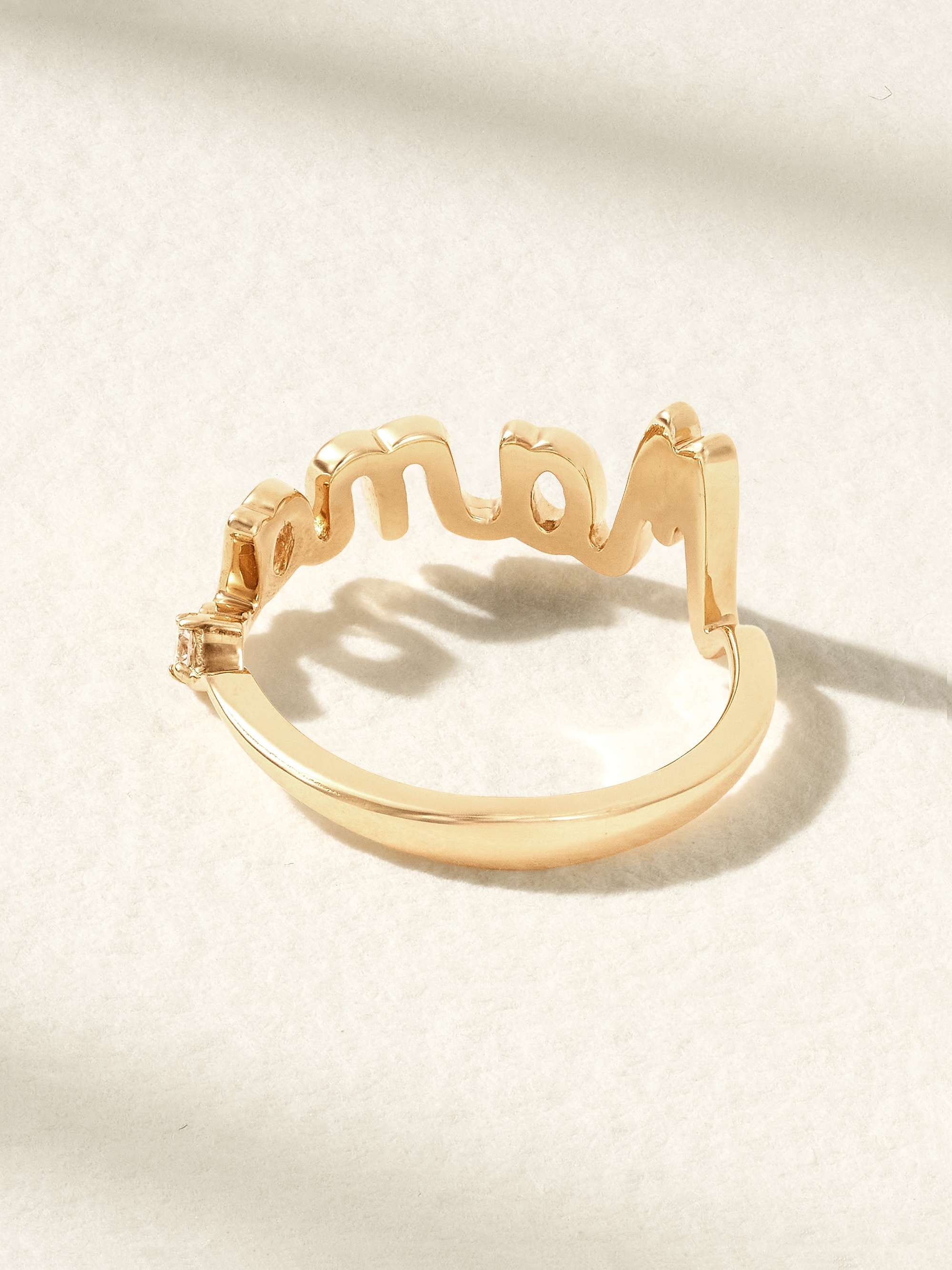 ALISON LOU Mama 14-karat gold diamond ring