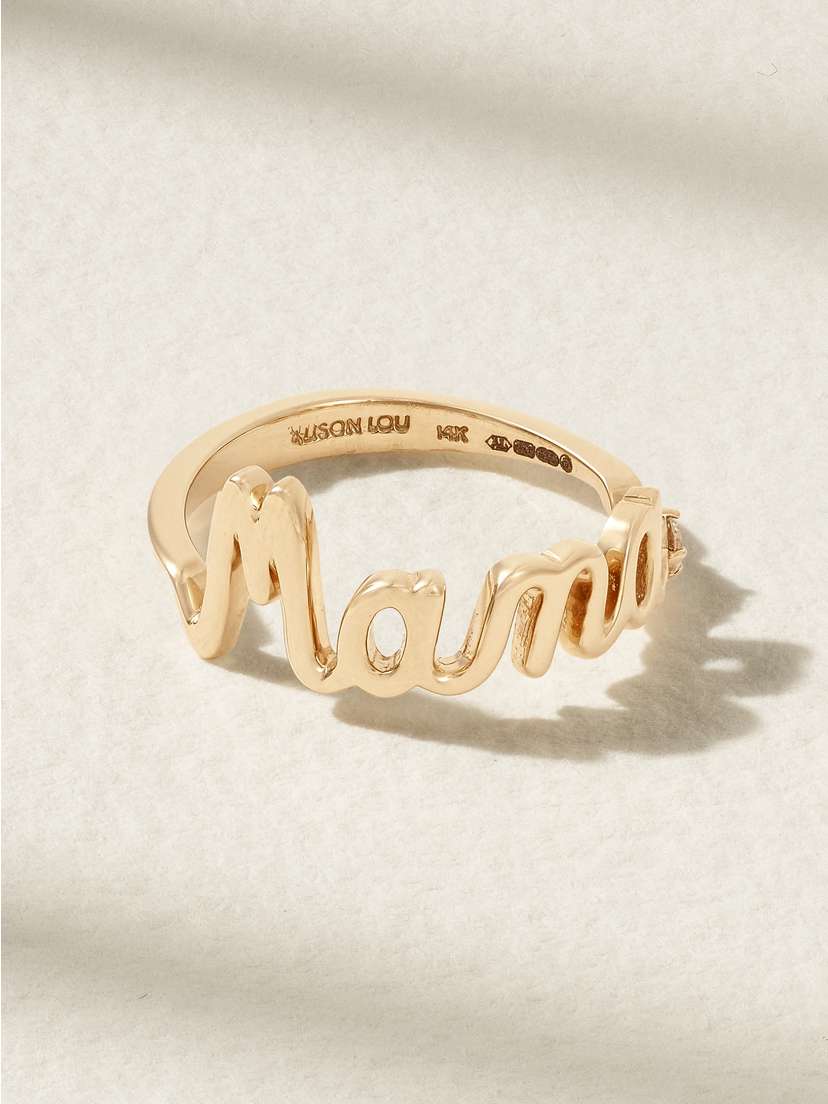 Alison Lou Mama 14-karat Gold Diamond Ring