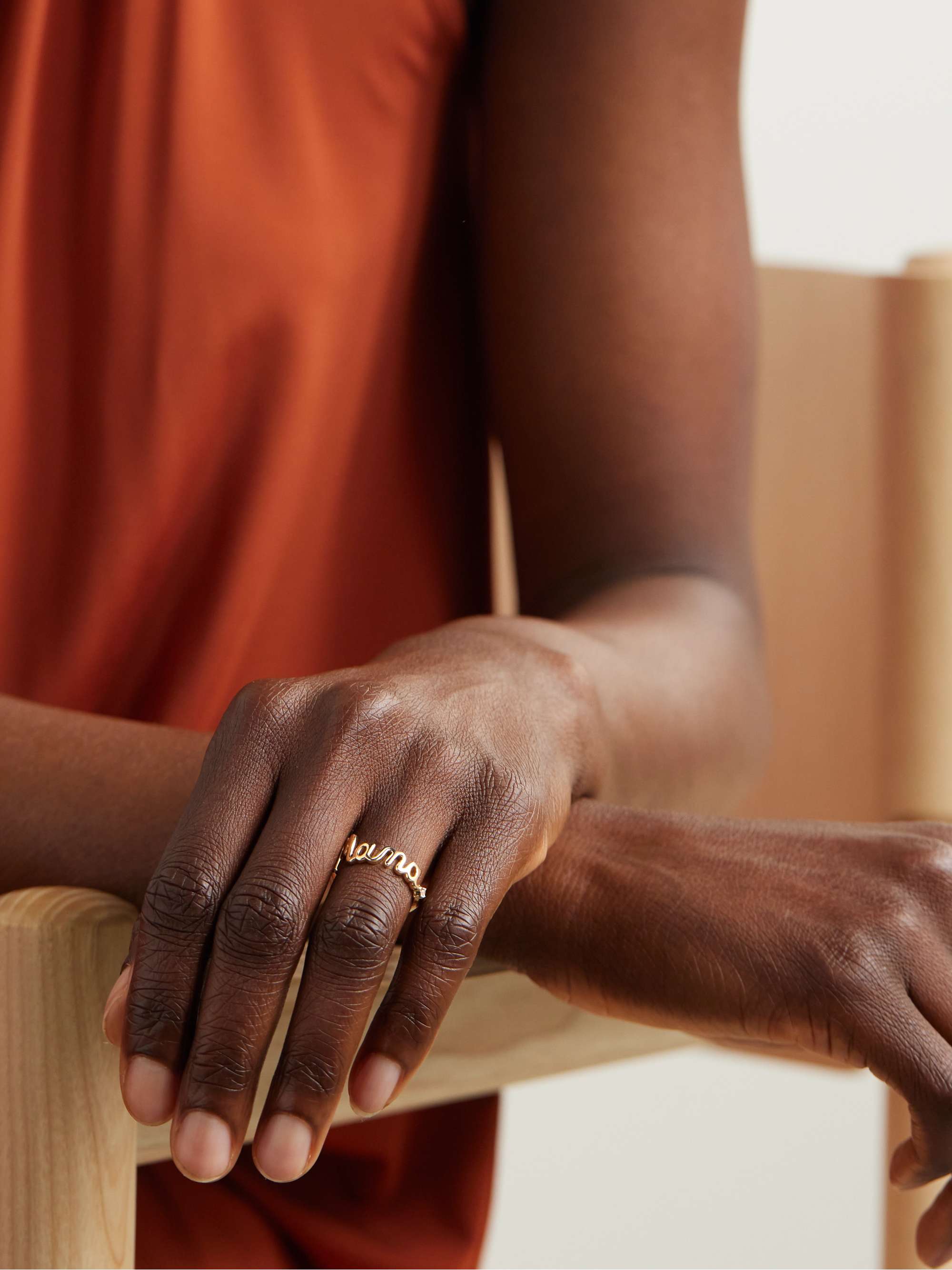 ALISON LOU Mama 14-karat gold diamond ring