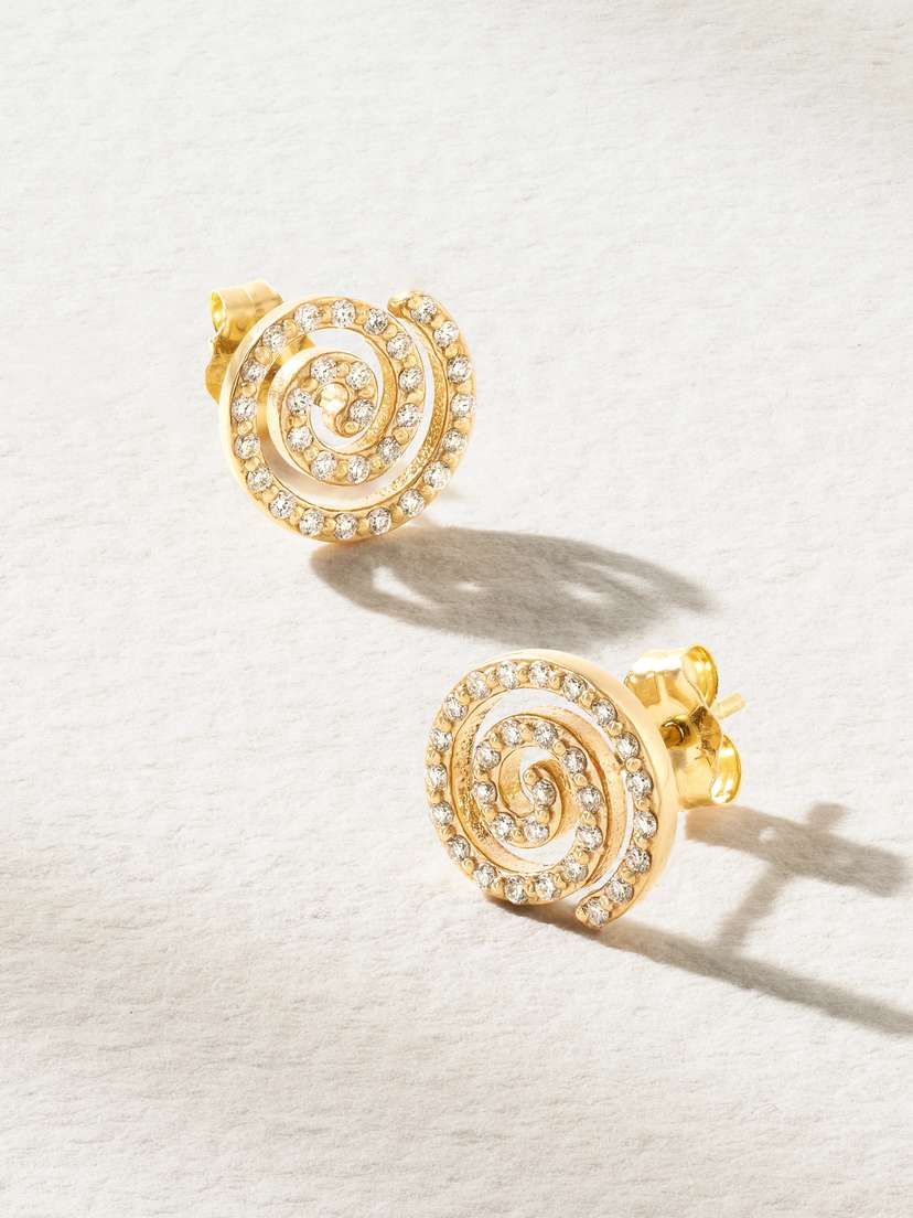 Alison Lou 14-karat Gold Diamond Earrings