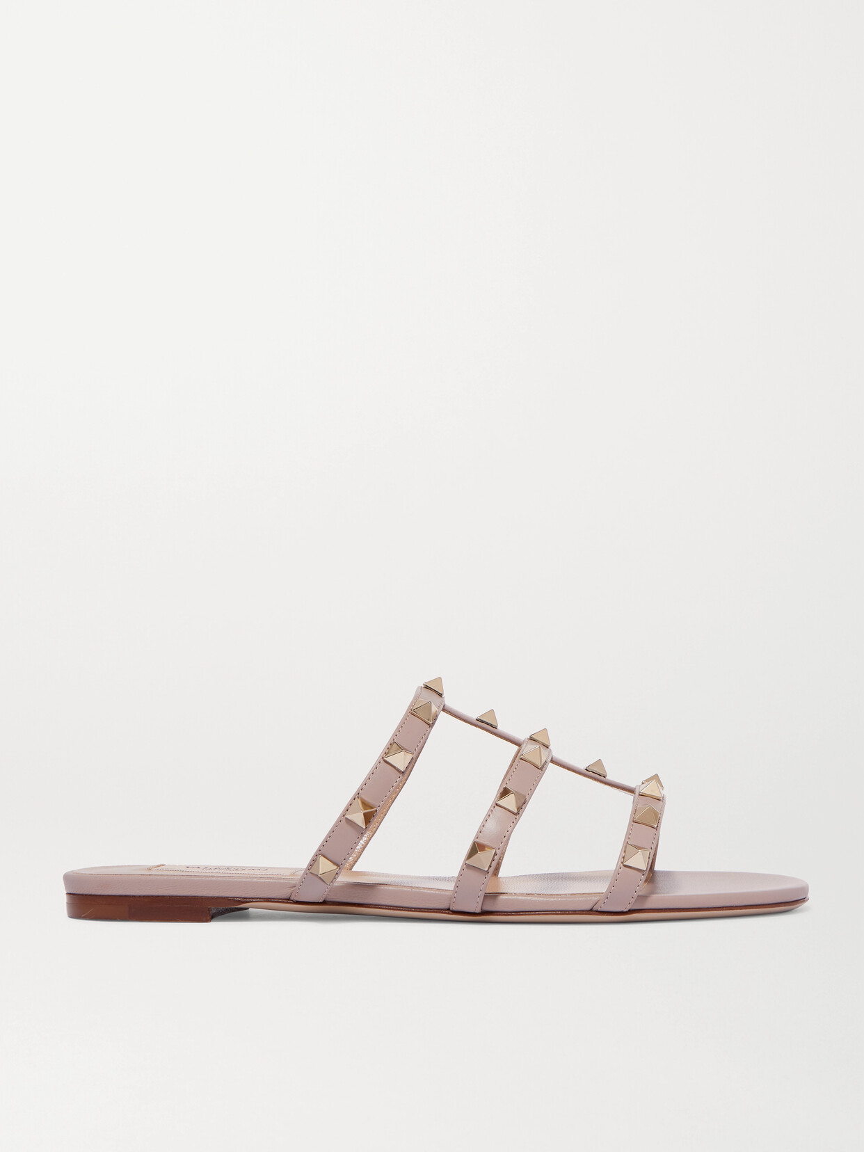 Shop Valentino Rockstud Leather Sandals In Pink