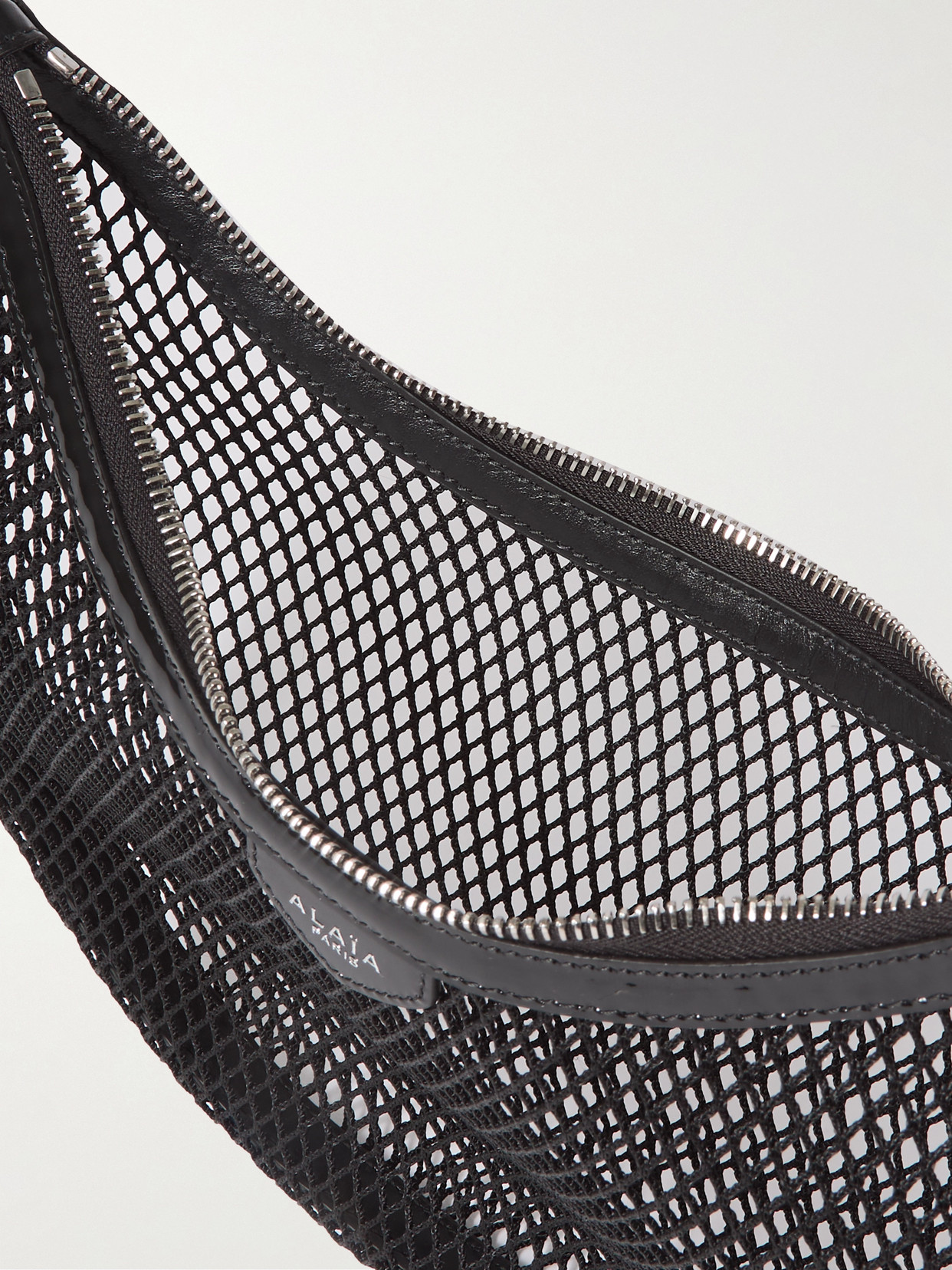 Alaïa One Piece Demi-lune Mesh Shoulder Bag In Black