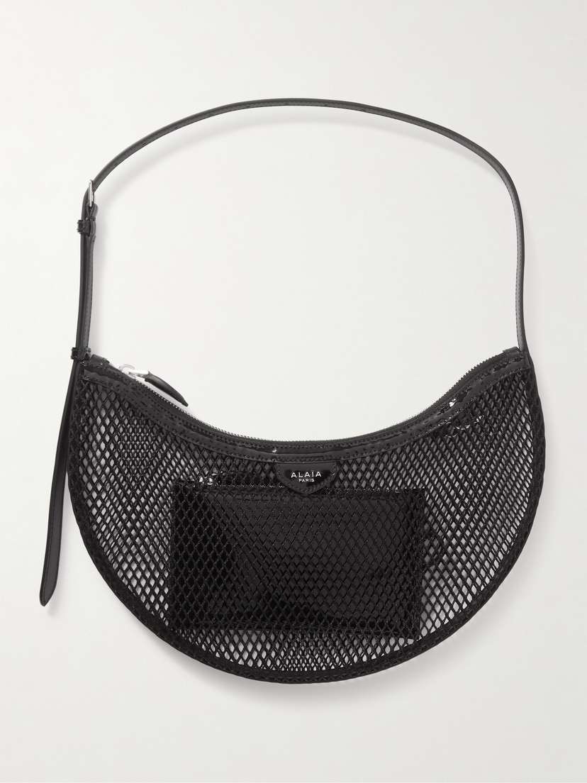 Alaïa Demi Leather-trimmed Mesh Shoulder Bag