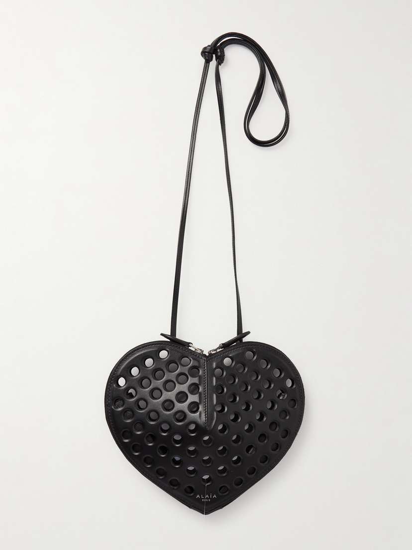 Alaïa Le Coeur Perforated Leather Shoulder Bag