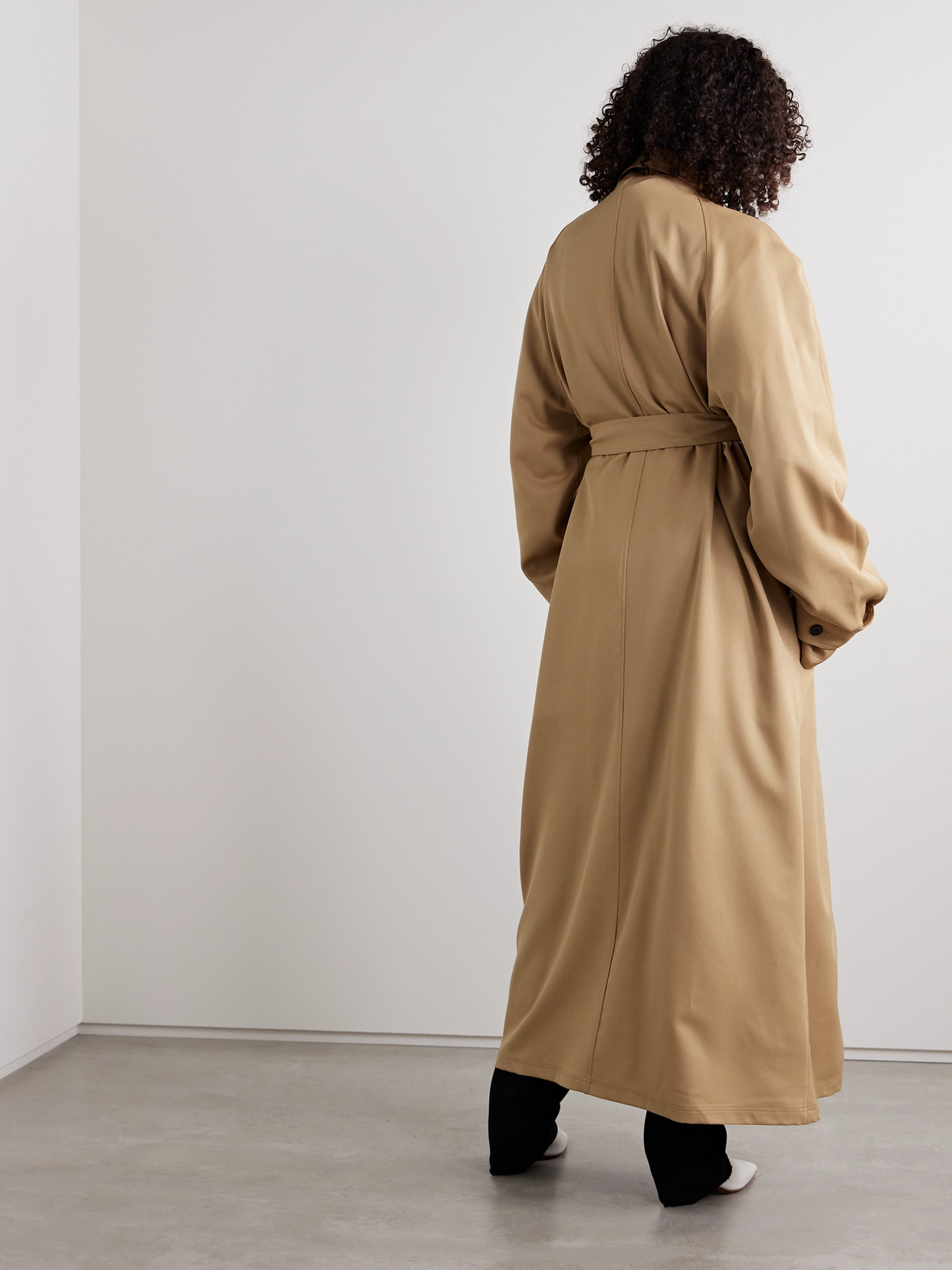 Marie Adam-leenaerdt Double-breasted Wool-twill Trench Coat In Brown