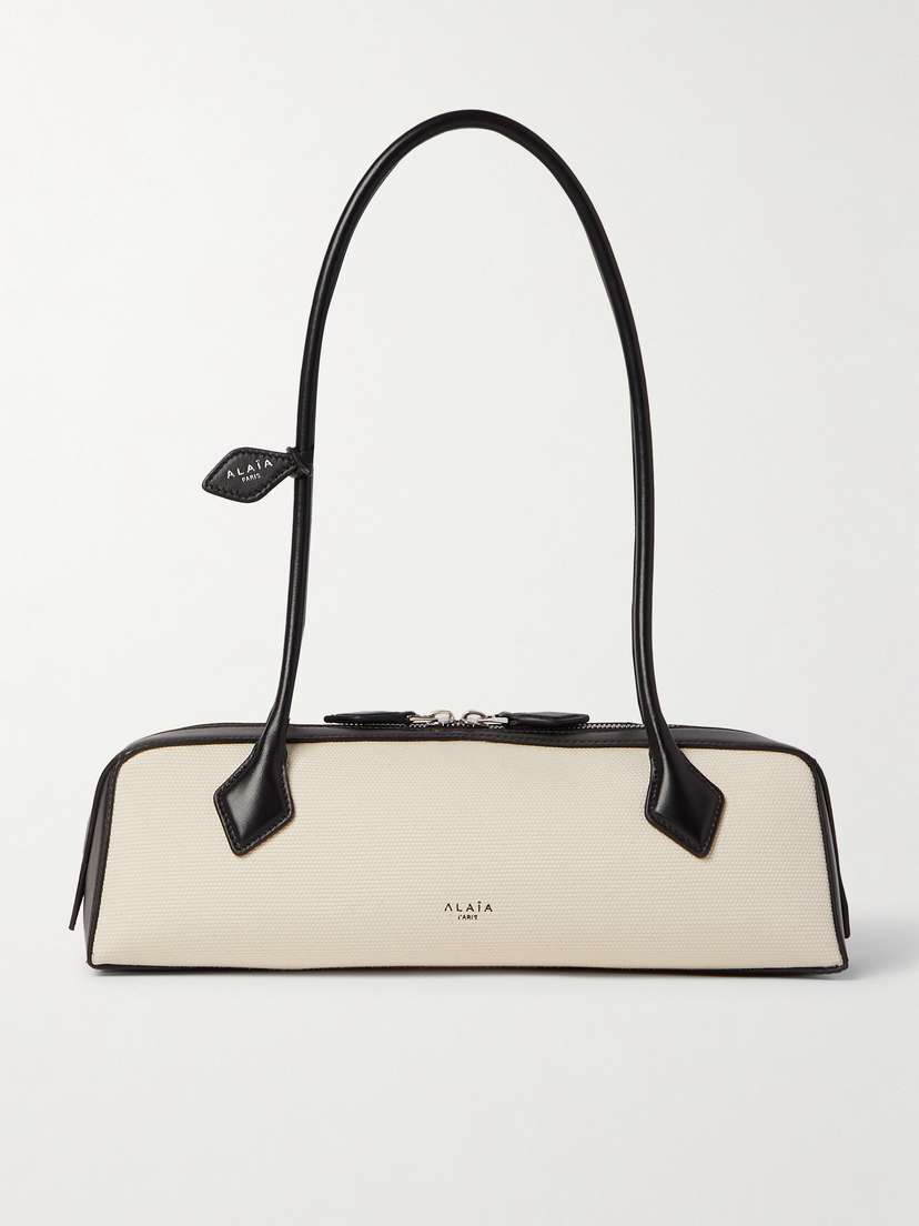 Alaïa Le Teckel Leather-trimmed Canvas Shoulder Bag -  - One size