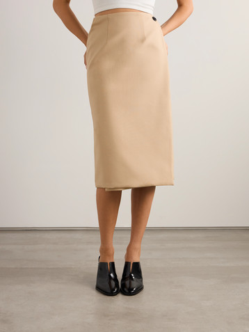 Marie Adam-leenaerdt - Reversible wool wrap midi skirt | Plush