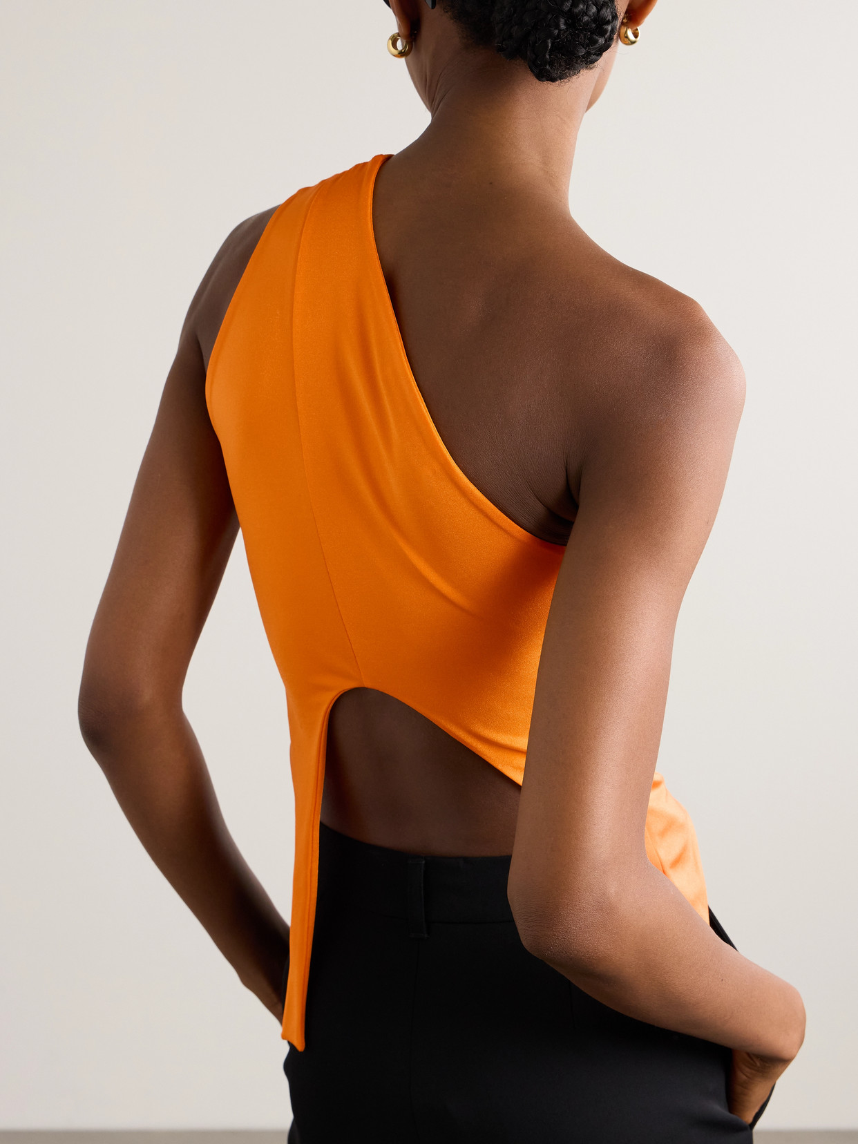 One-Shoulder Asymmetric Jersey Top