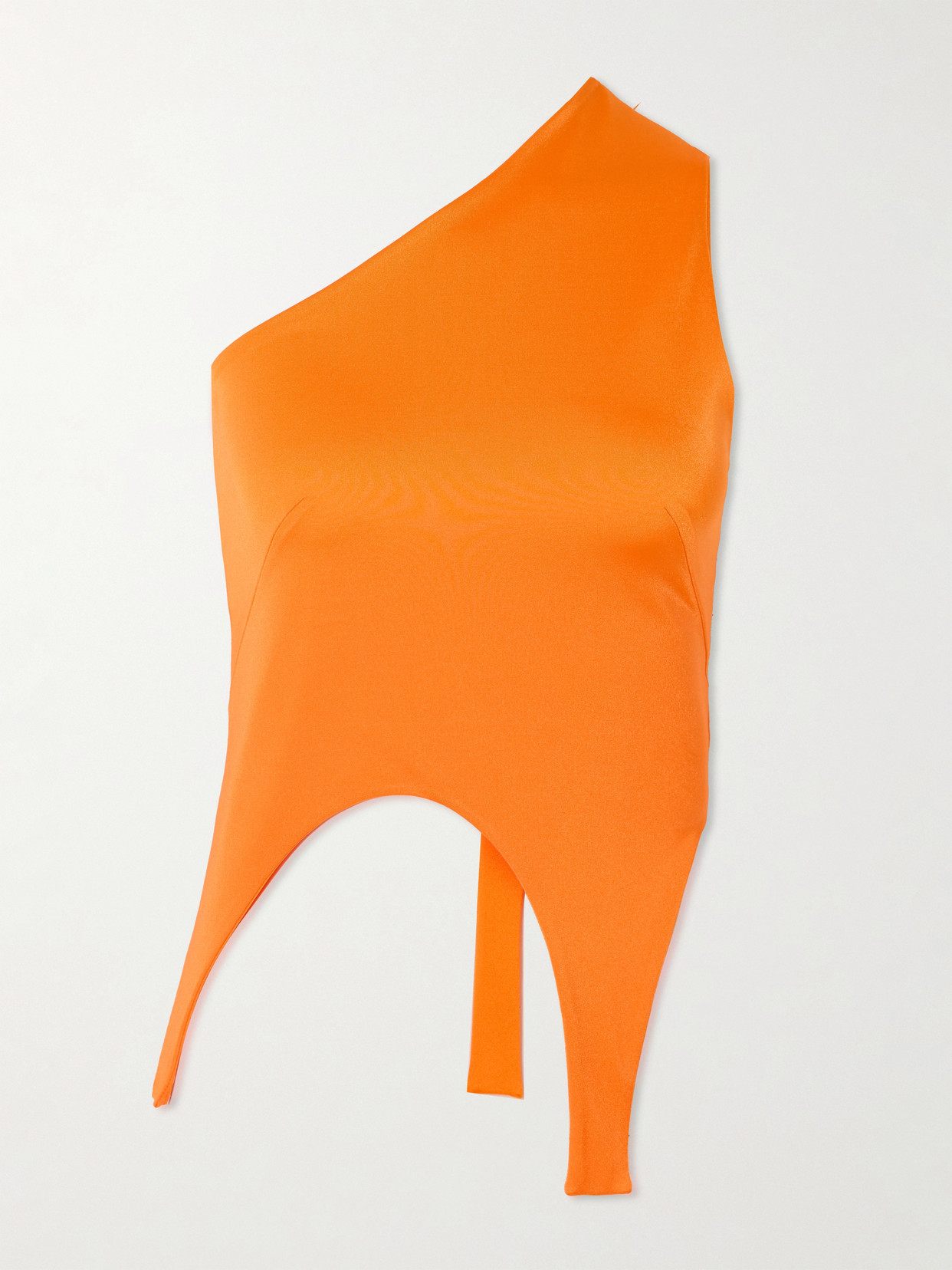 Marie Adam-Leenaerdt - One-shoulder Asymmetric Jersey Top - Orange
