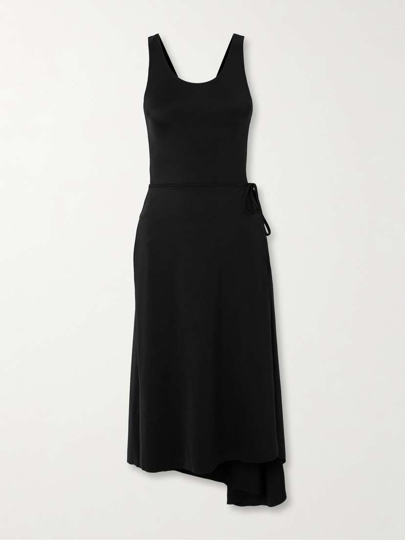 Marie Adam-Leenaerdt Asymmetric Stretch-scuba Midi Wrap Dress