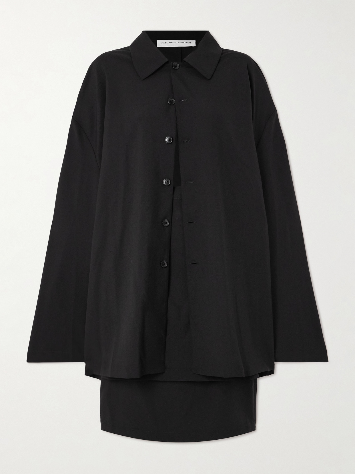 WOOL BLEND MIDI SHIRT DRESS