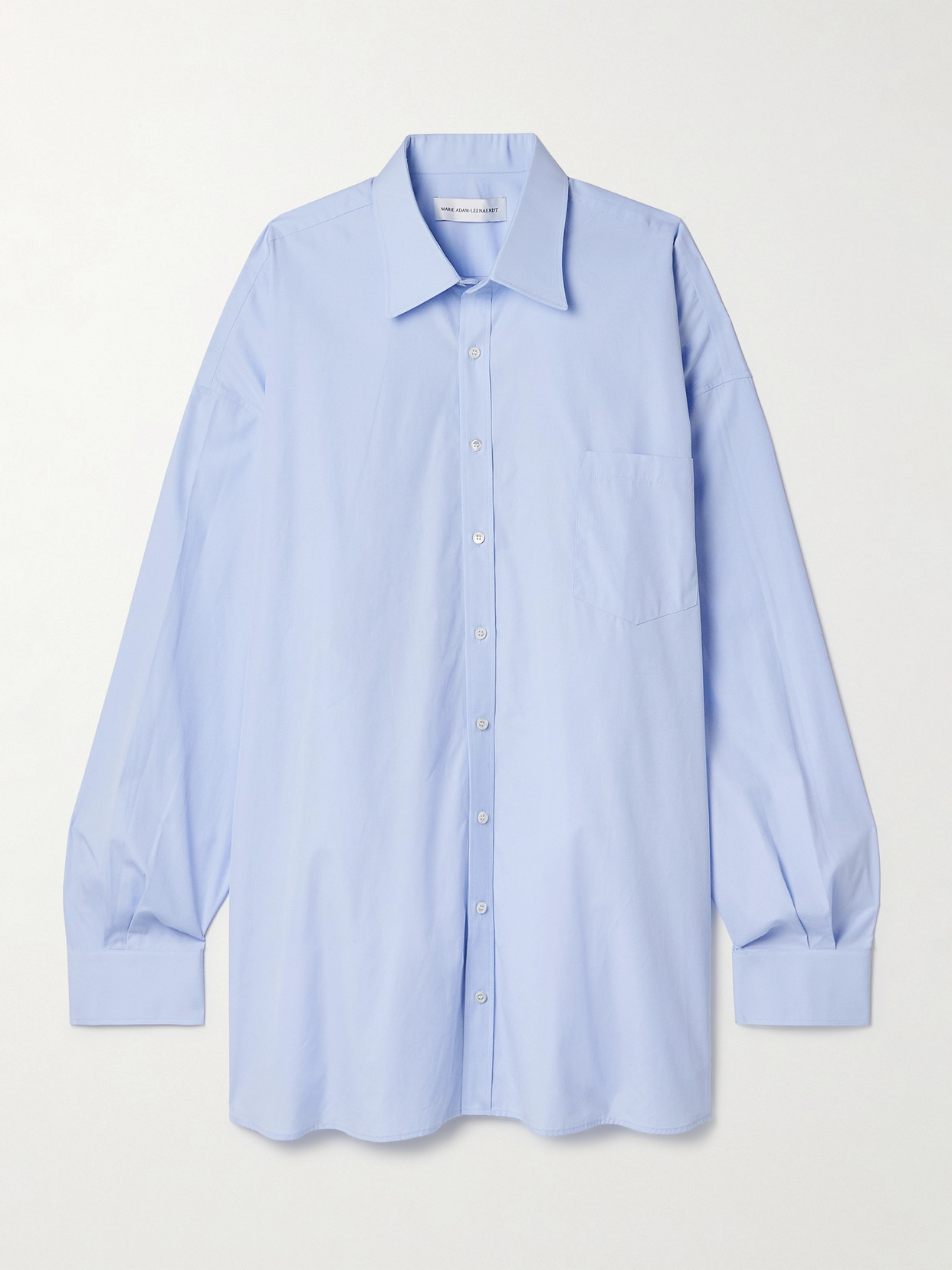 Marie Adam-leenaerdt Oversized Cotton-poplin Shirt In Blue