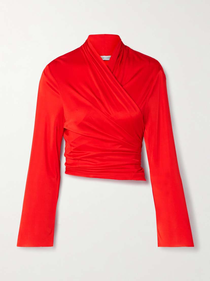 Marie Adam-Leenaerdt Satin-jersey Wrap Top