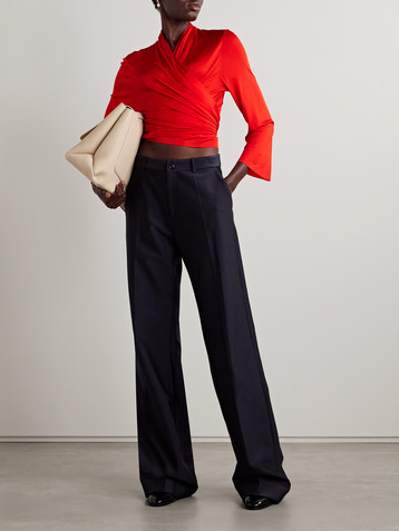 Marie Adam-leenaerdt Satin-jersey wrap top