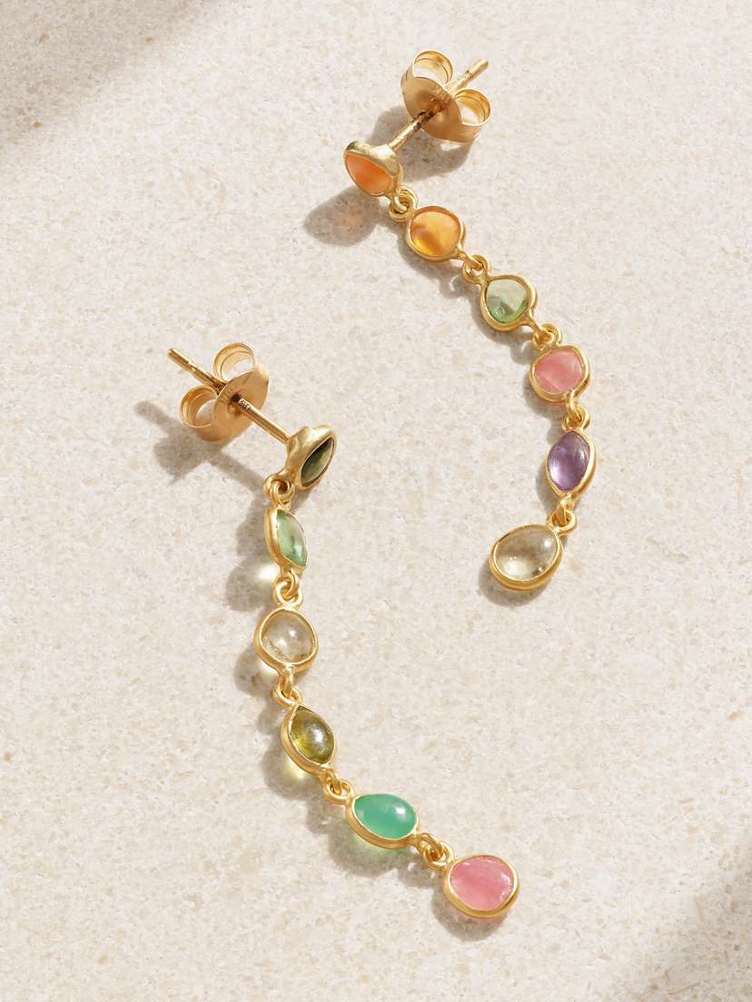 Pippa Small 18-karat Gold Multi-stone Earrings