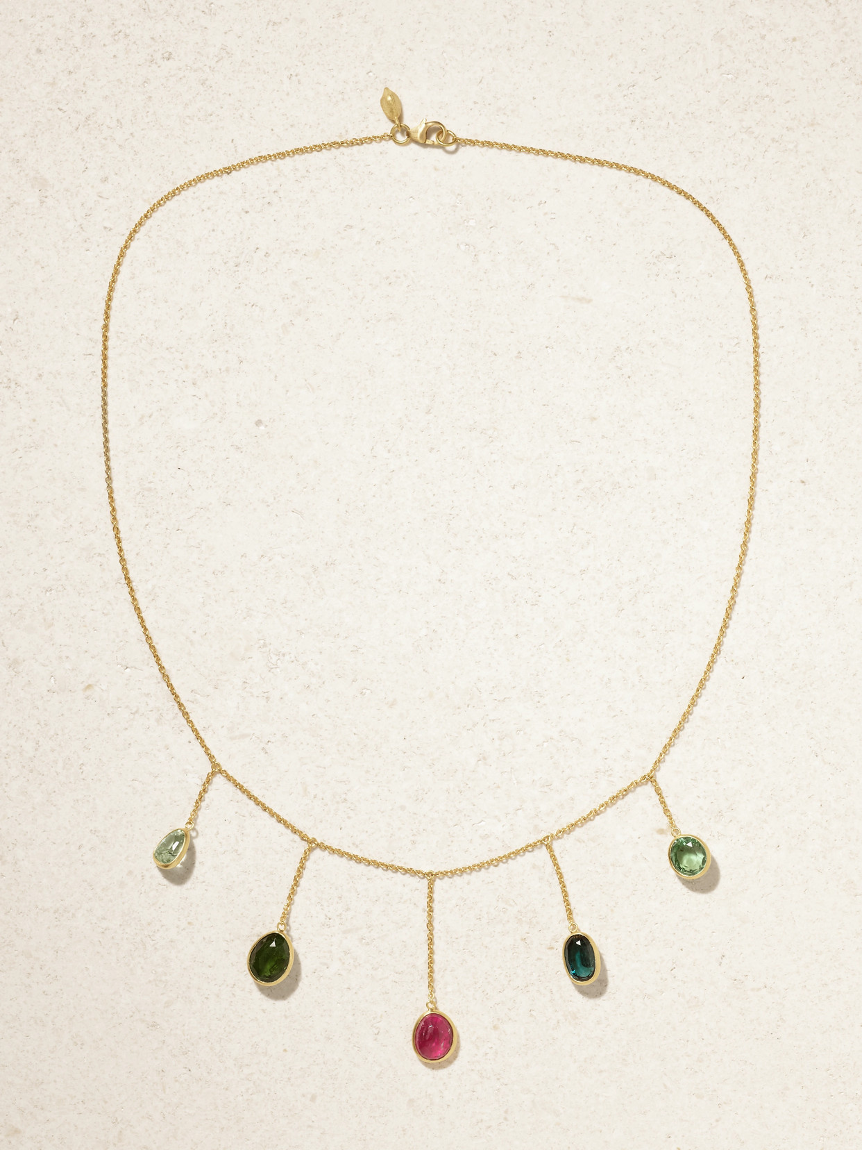 Pippa Small Iris 18-karat Gold Tourmaline Necklace